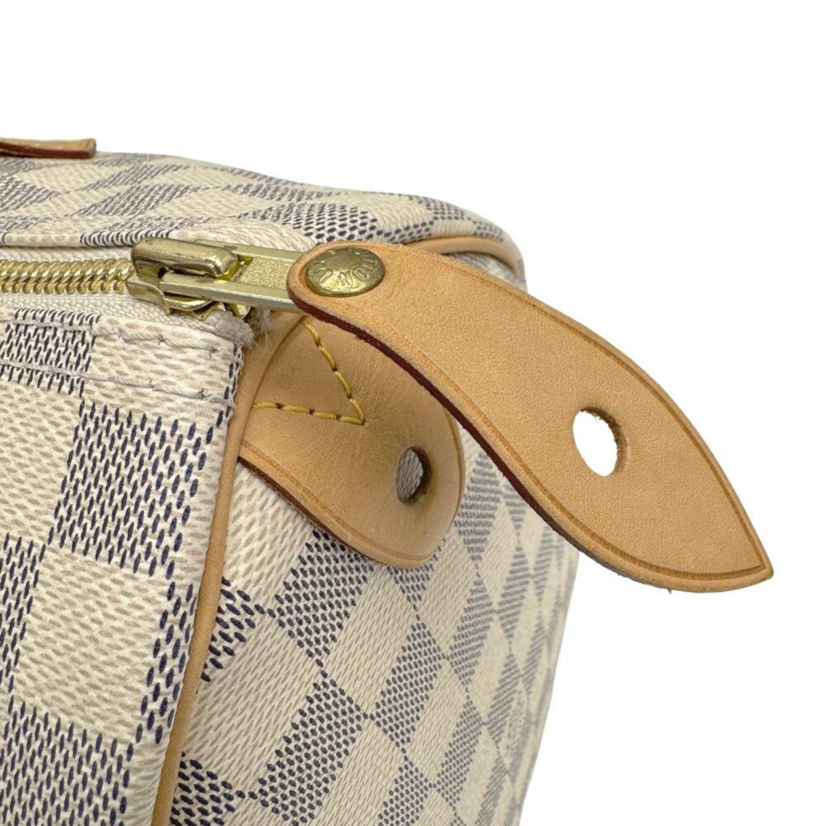 Louis Vuitton White Damier Azur Boston Bag Handbag (Pre-Owned)