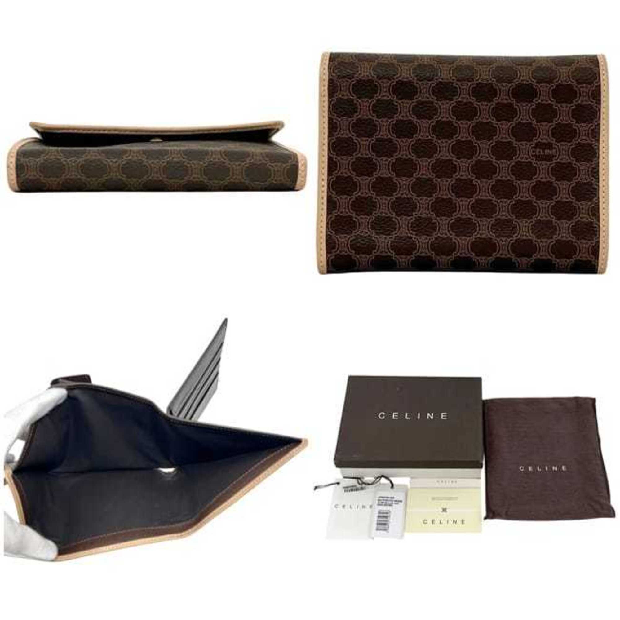 Celine Brown Pvc Leather Wallet (Tri-Fold) (Pre-Owned)