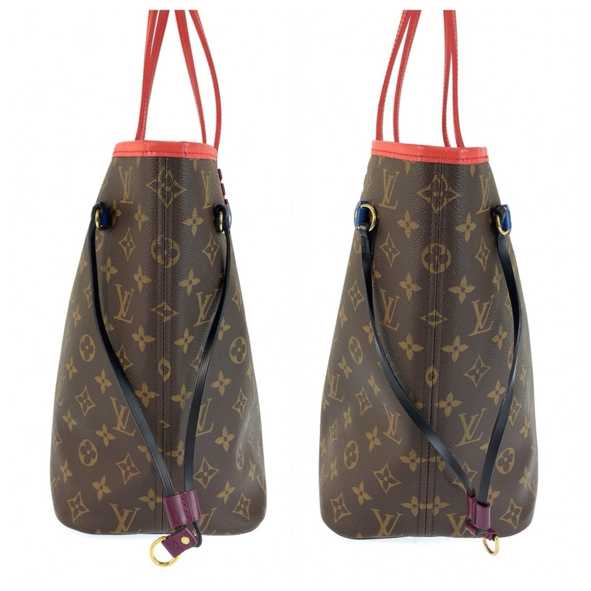 Louis Vuitton Brown Monogram Red Color Monogram Shoulder Bag Tote Bag (Pre-Owned)