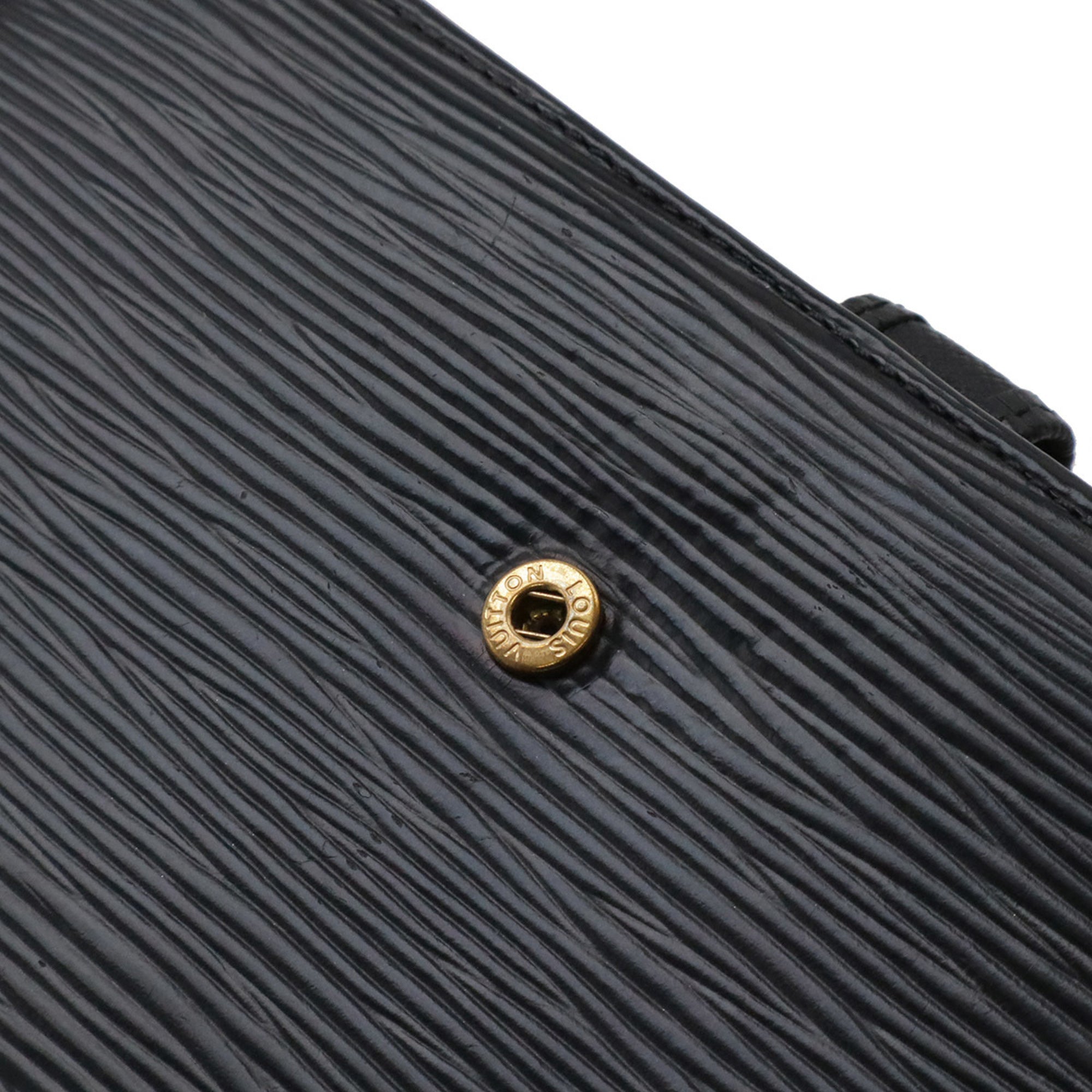 Louis Vuitton Black Noir Epi Leather Long Wallet (Bi-Fold) (Pre-Owned)