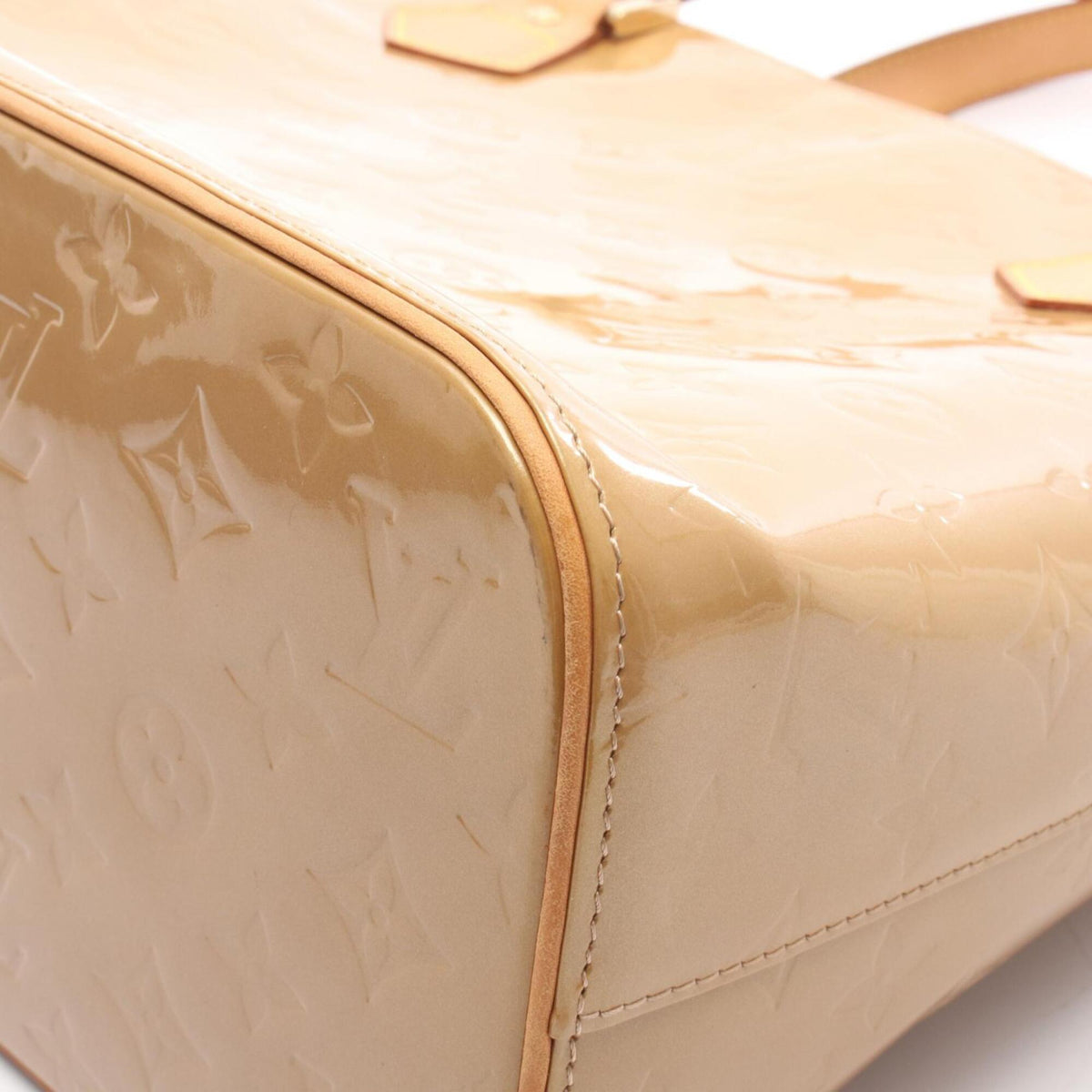 Louis Vuitton Monogram Vernis Beige Leather Handbag (Pre-Owned)