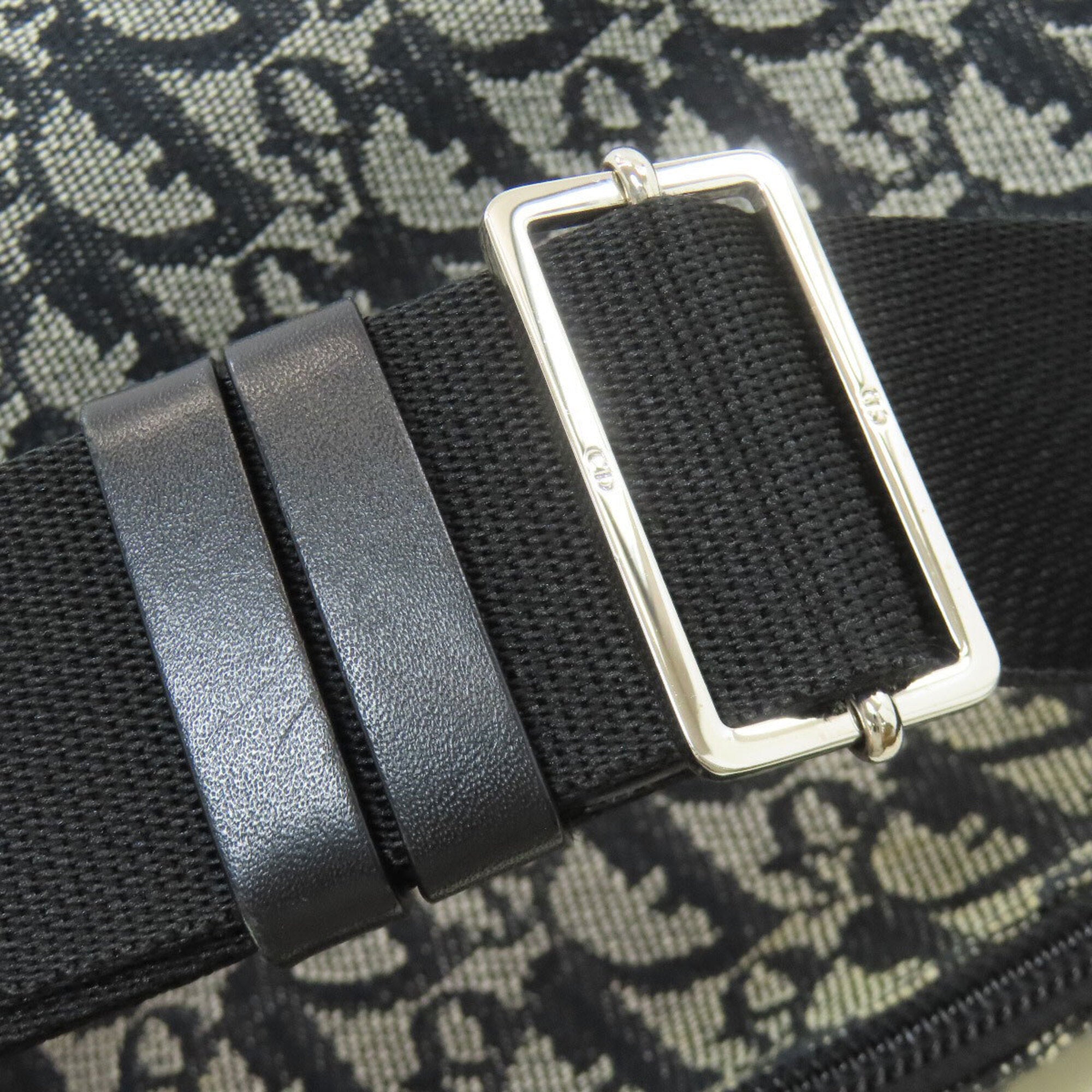 Christian Dior Trotter Black Gray Canvas Shoulder Bag (Pre-Owned)