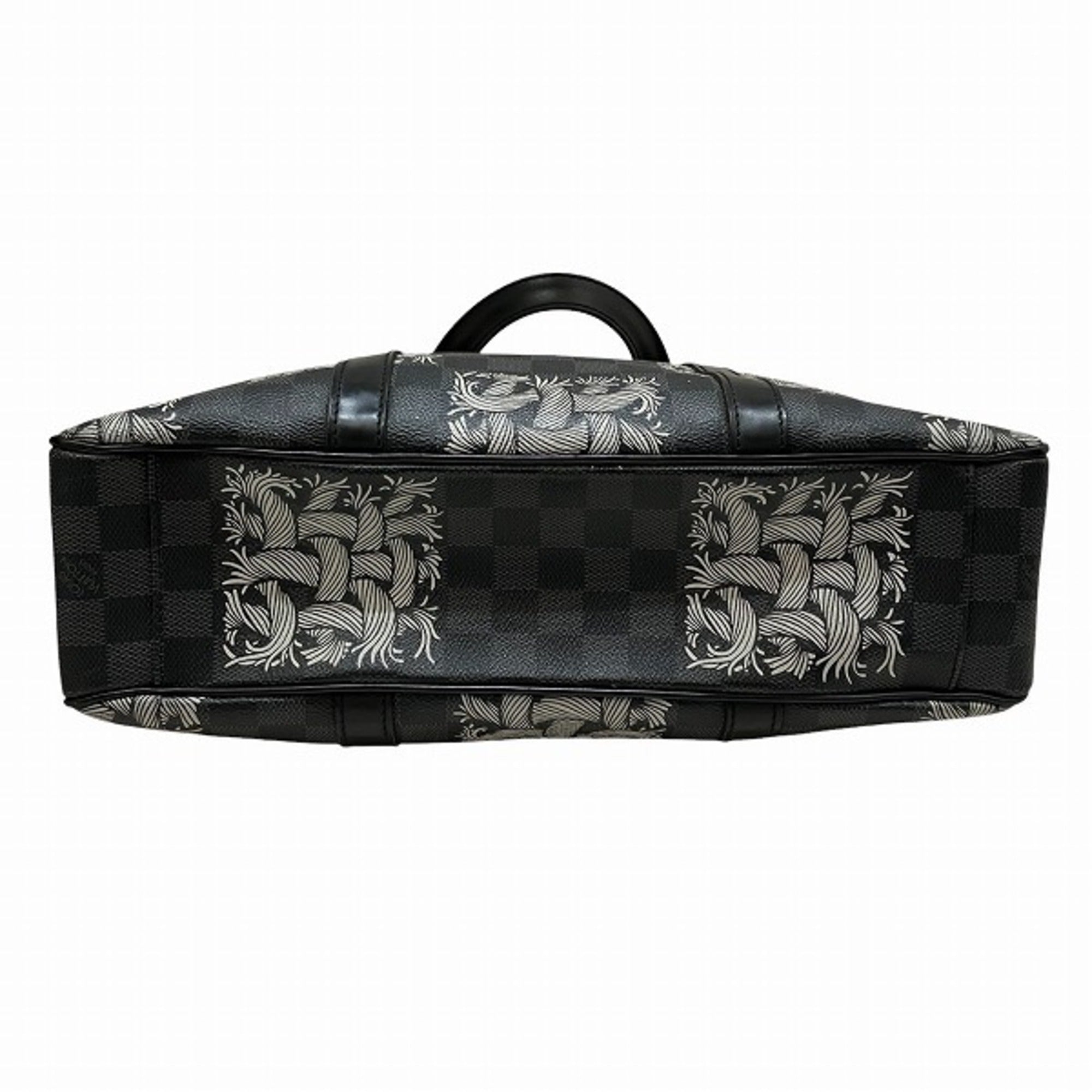 Louis Vuitton Black Gray White Handbag Tote Bag (Pre-Owned)