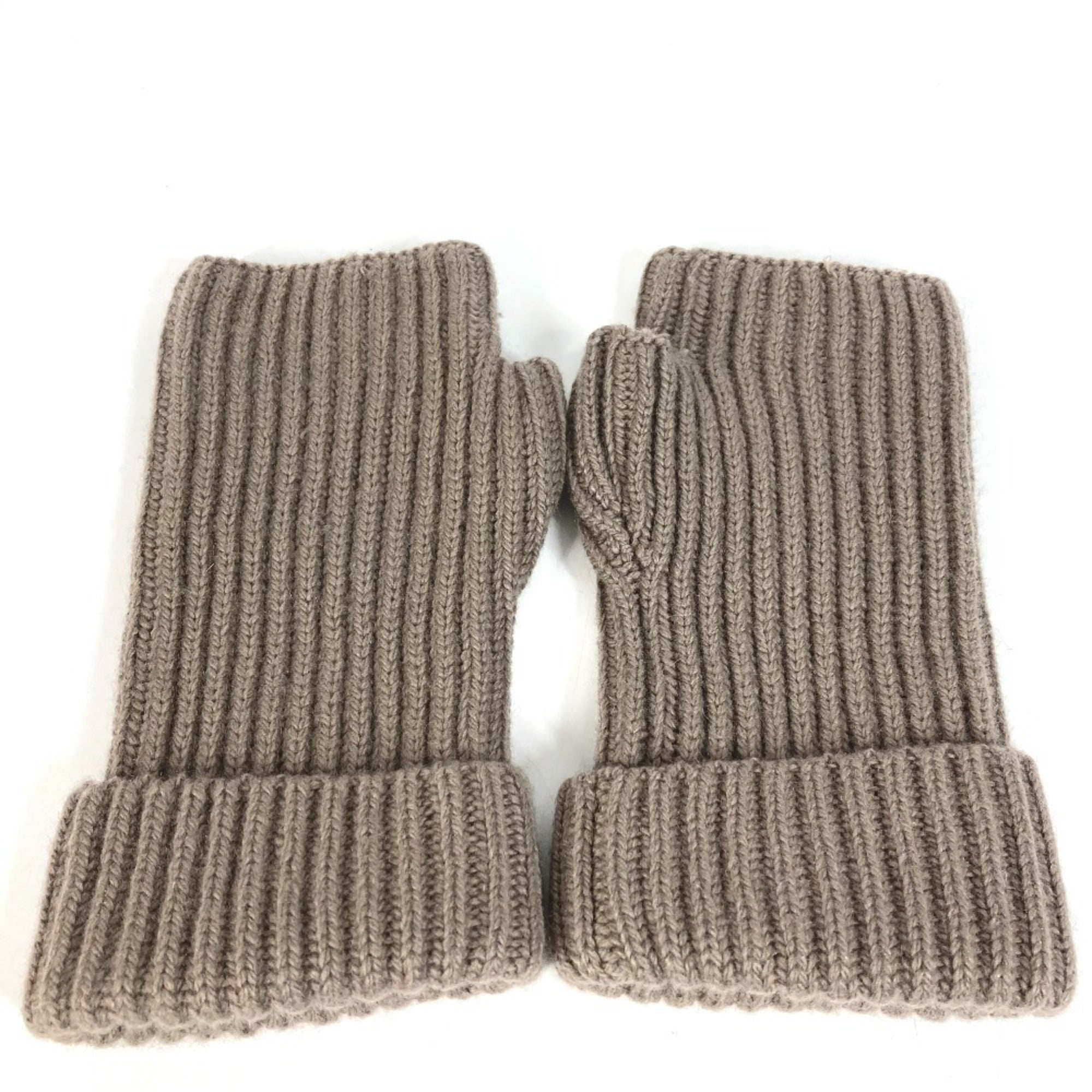 Hermes Sellier Gray Cashmere Mohair Warm Gloves (Pre-Owned)