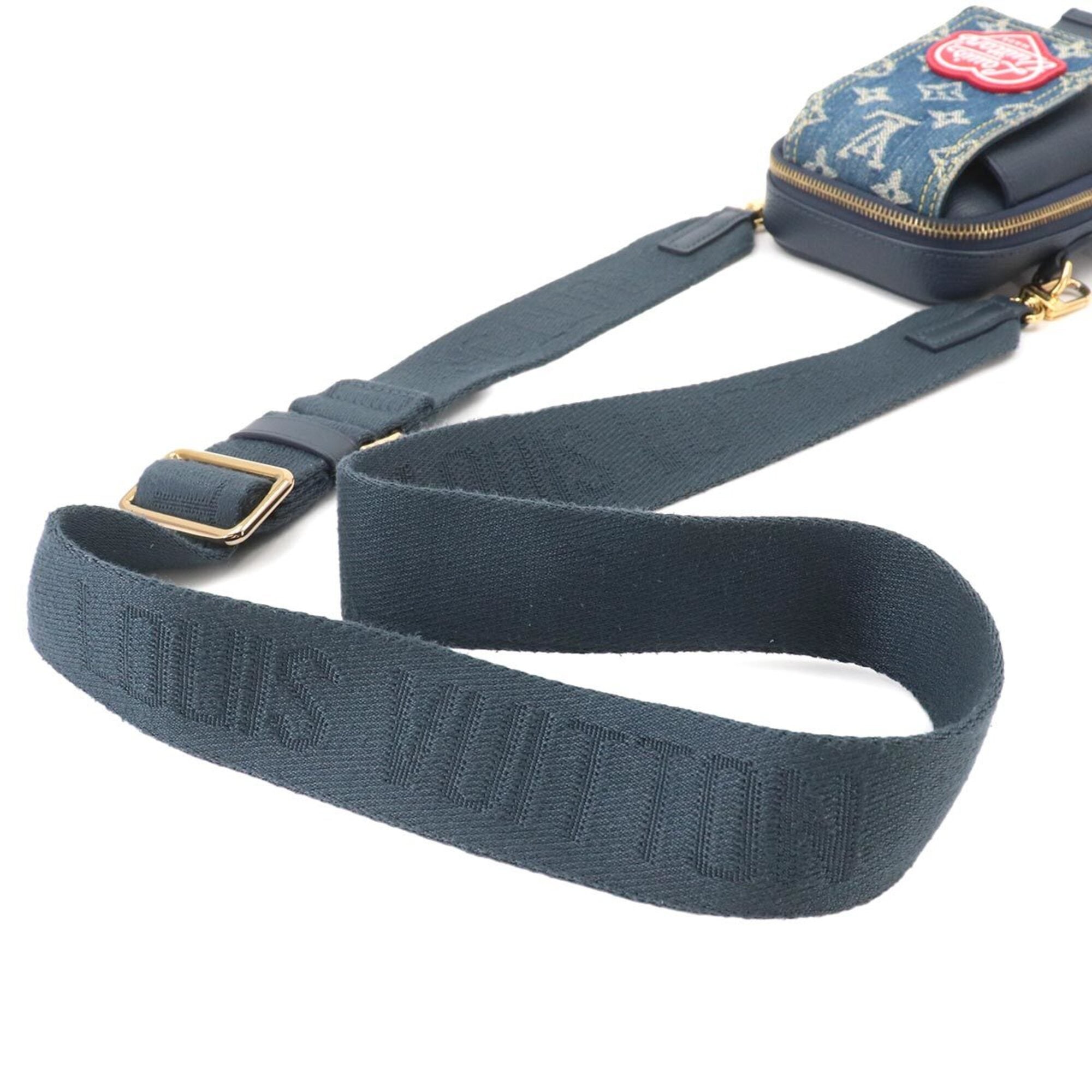 Louis Vuitton Navy Monogram Denim Leather Shoulder Bag (Pre-Owned)