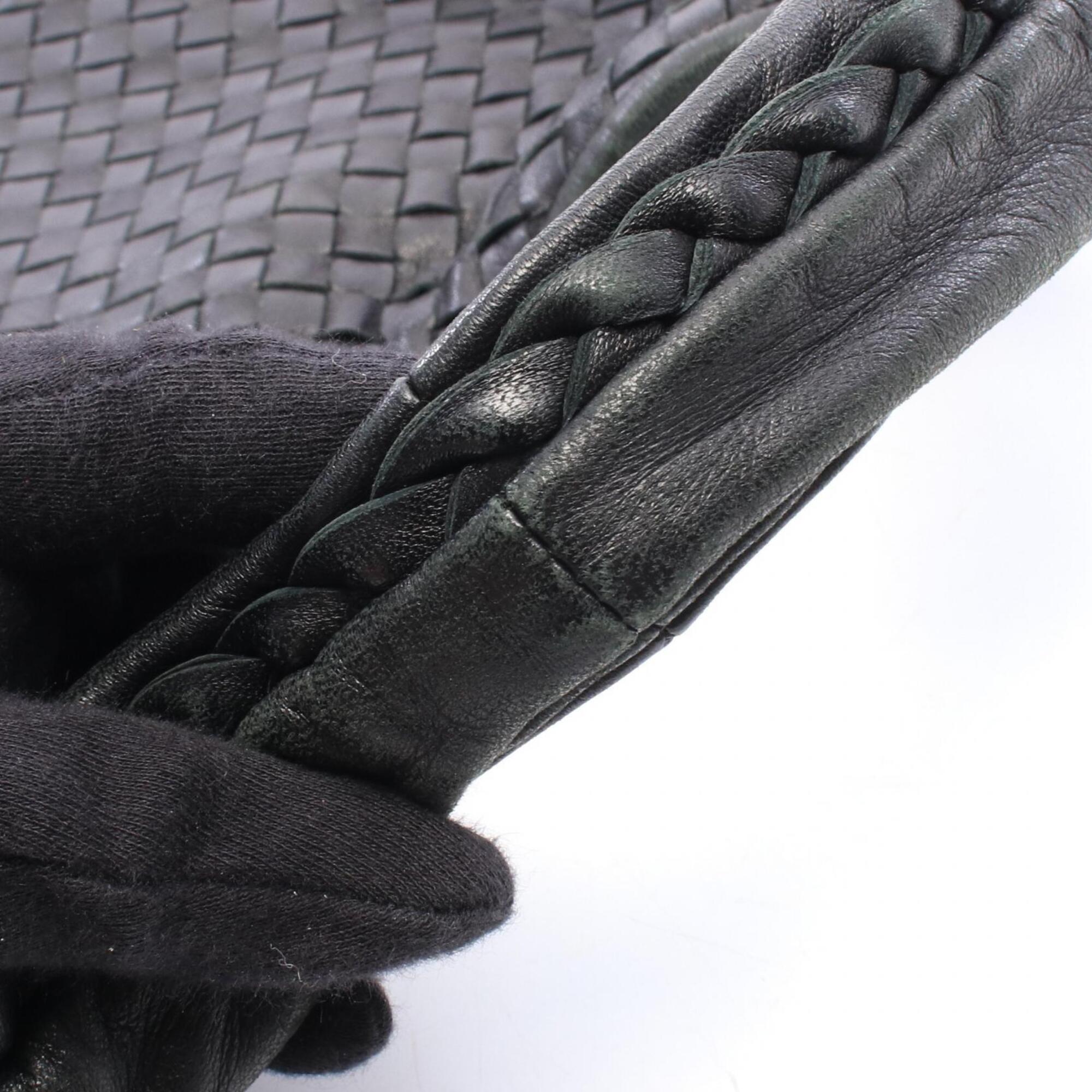 Bottega Veneta Black Intrecciato Handbag Shoulder Bag (Pre-Owned)