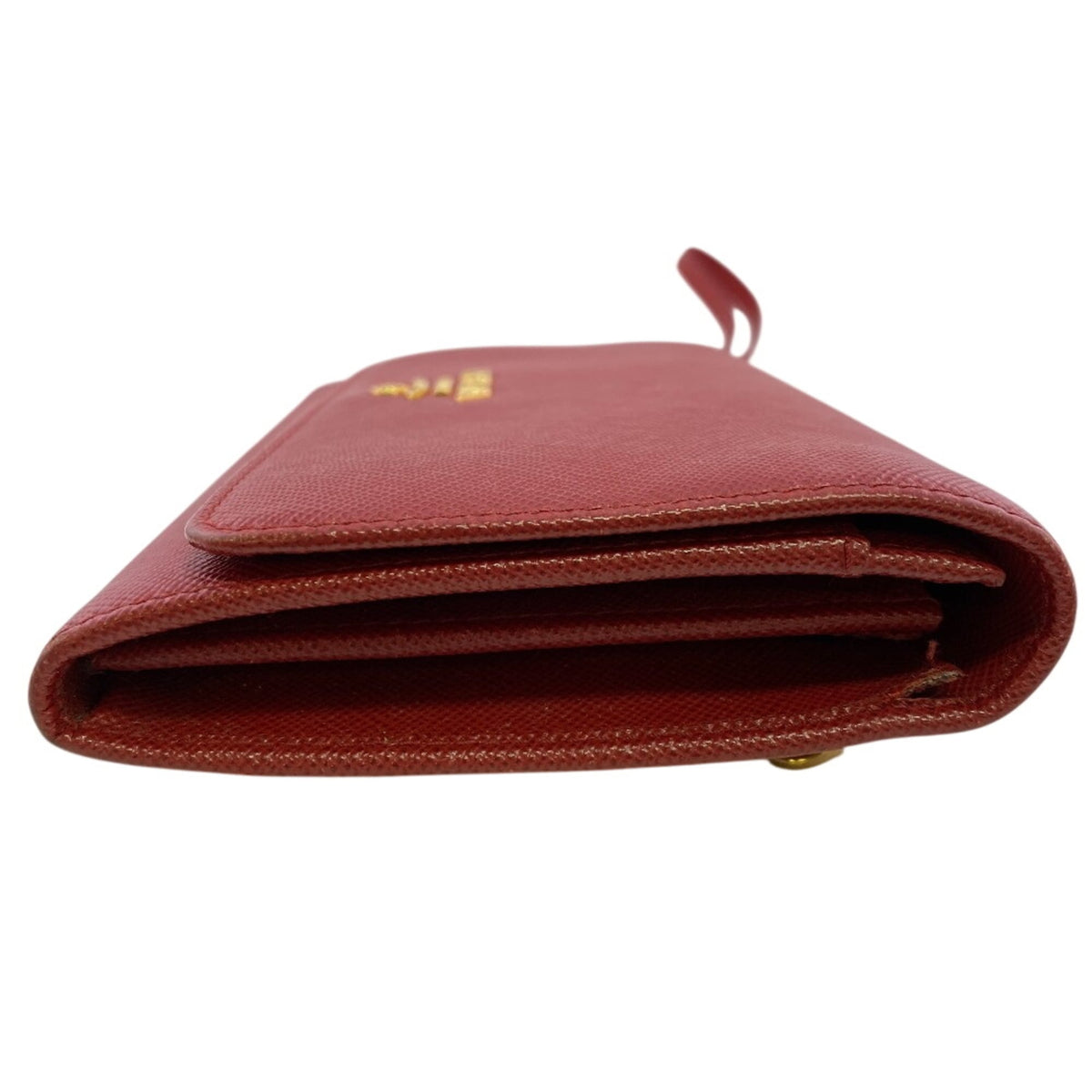 Prada Saffiano Red Color Leather Wallet (Bi-Fold) (Pre-Owned)