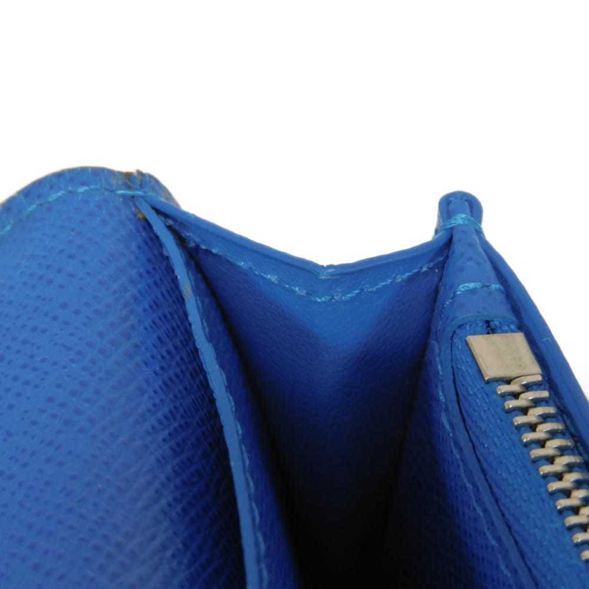 Louis Vuitton Black Blue Noir Taiga Leather Long Wallet (Bi-Fold) (Pre-Owned)