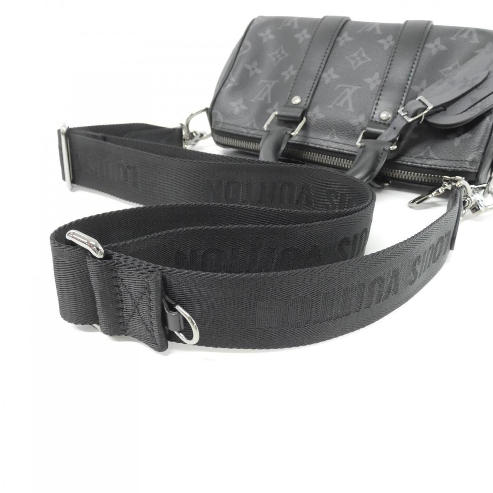 Louis Vuitton Black Gris Coated Canvas Boston Bag (Pre-Owned)