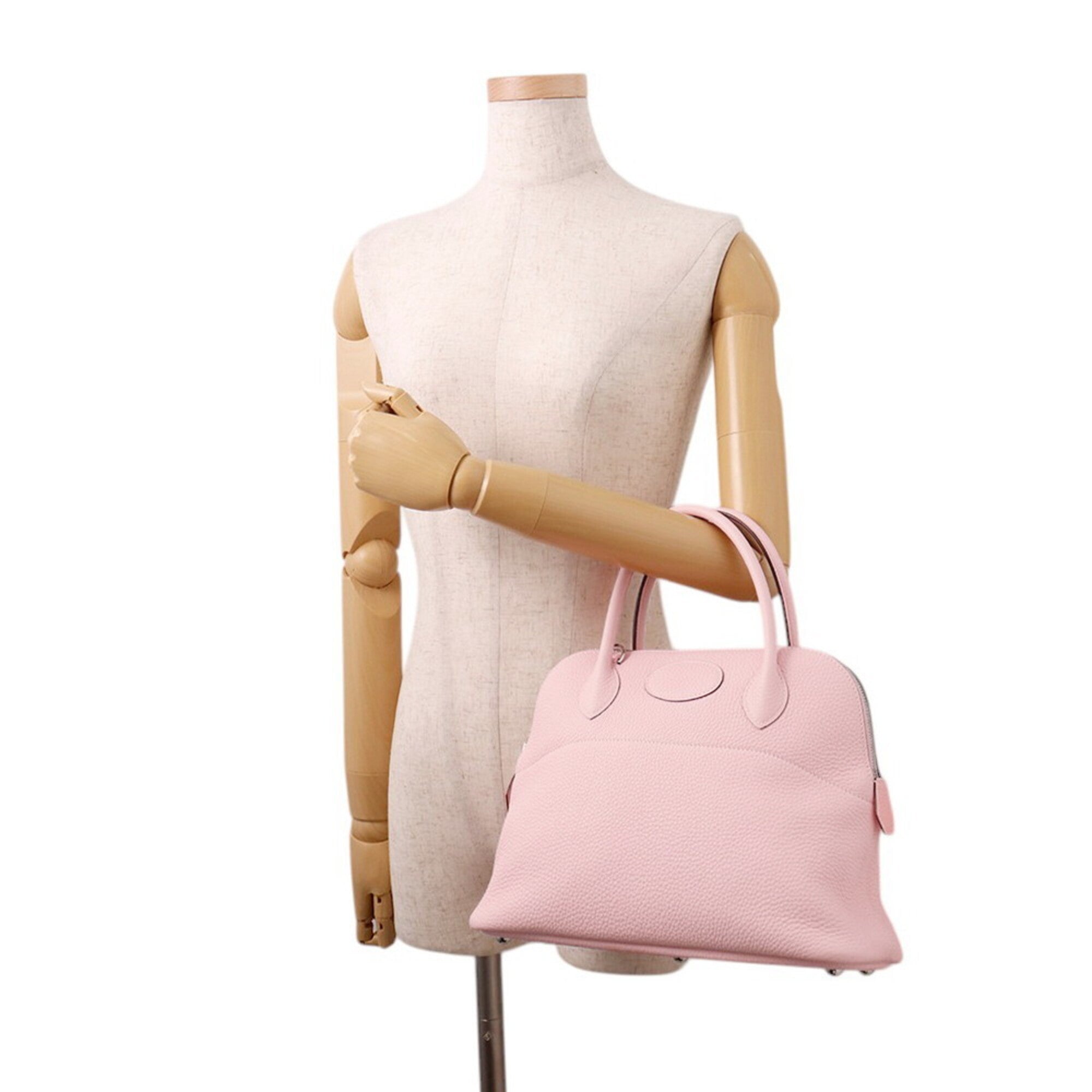 Hermes Bolide Rose Sakura Taurillon Clemence Leather Handbag (Pre-Owned)