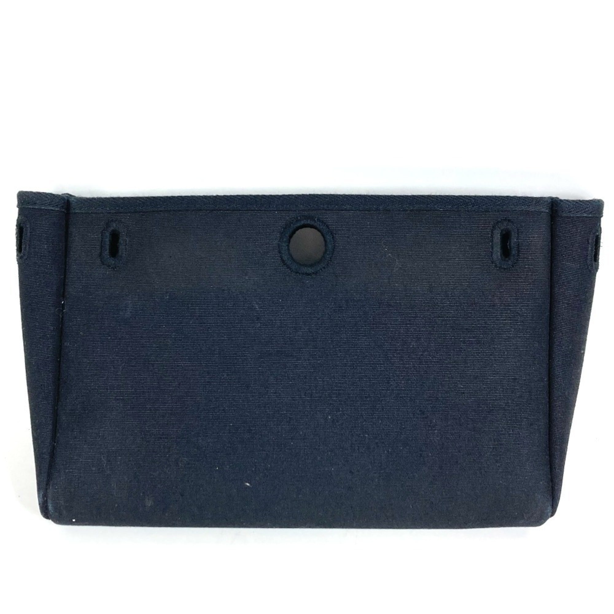 Hermes Black Canvas Clutch Bag Shoulder Bag (Pre-Owned)