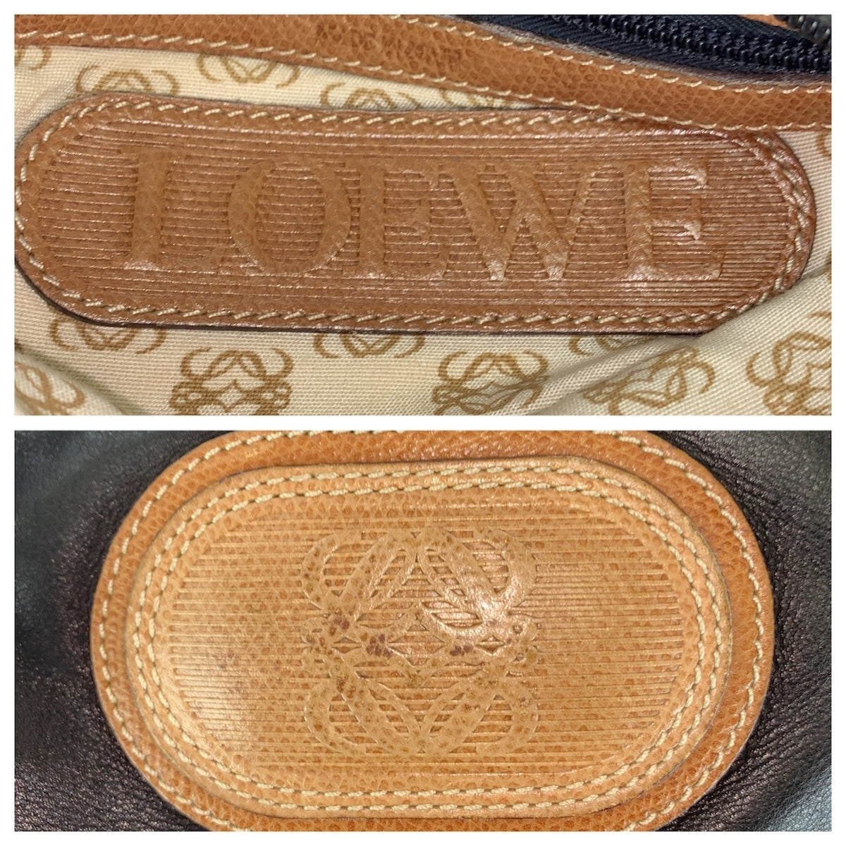 Loewe Black Brown Leather Shoulder Bag (Pre-Owned)