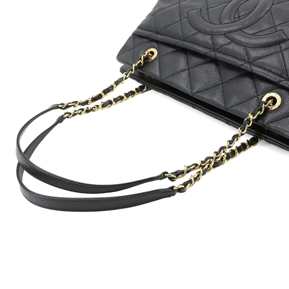 Chanel Matelasse Black Grained Calfskin Handbag Tote Bag (Pre-Owned)