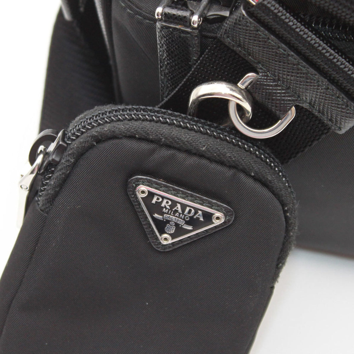 Prada Black Nylon Handbag Pouch Shoulder Bag (Pre-Owned)