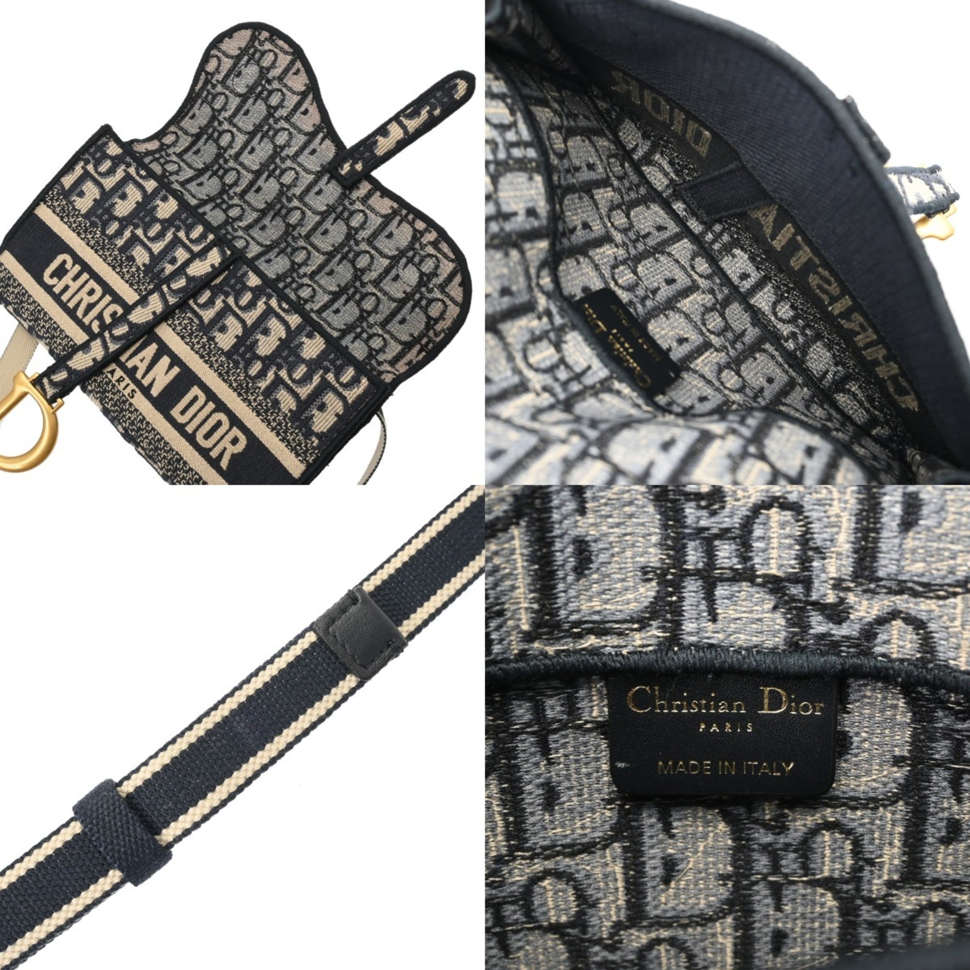 Christian Dior Blue Jacquard Shoulder Bag (Pre-Owned)