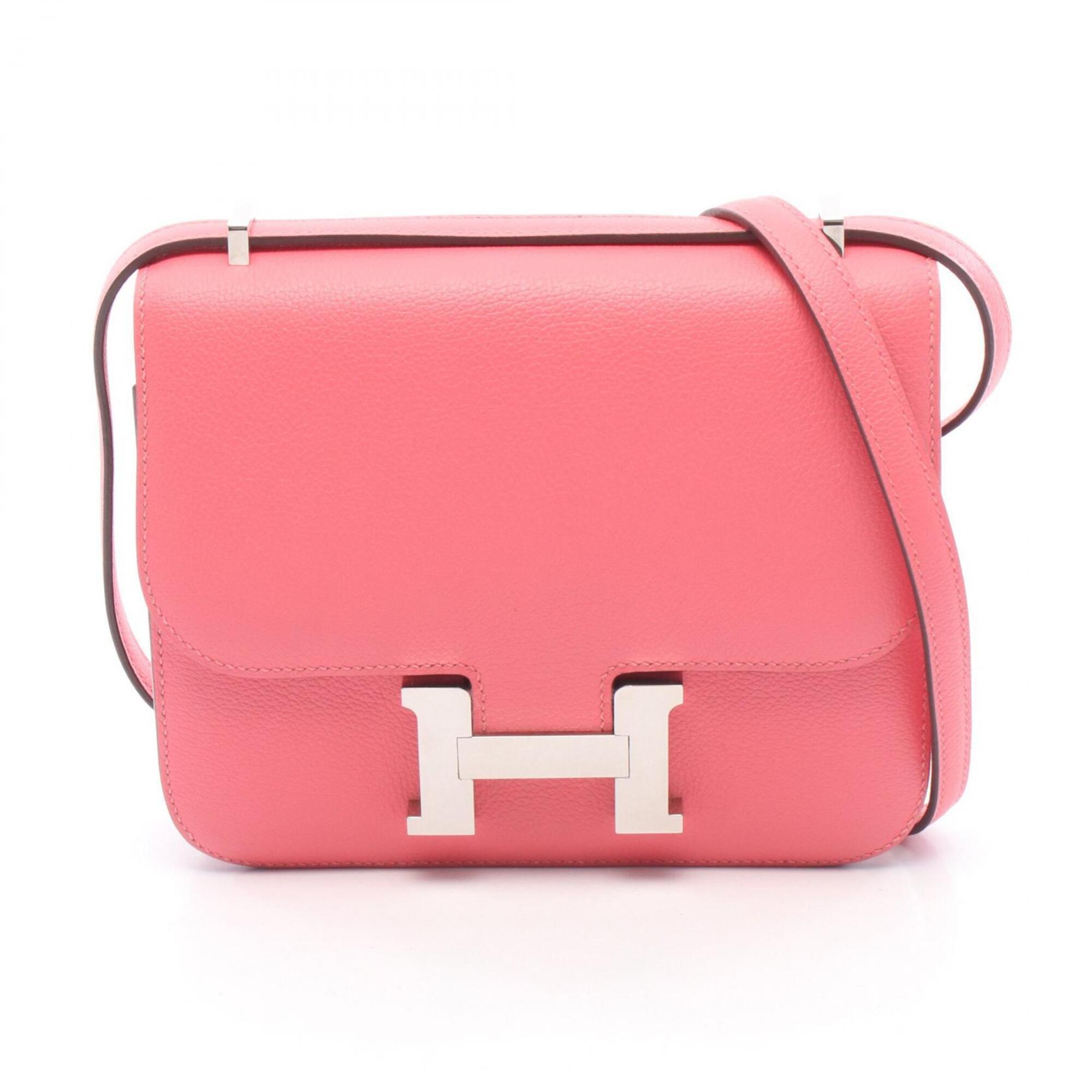 Hermes Pink Evercalf Leather Leather Handbag Shoulder Bag (Pre-Owned)