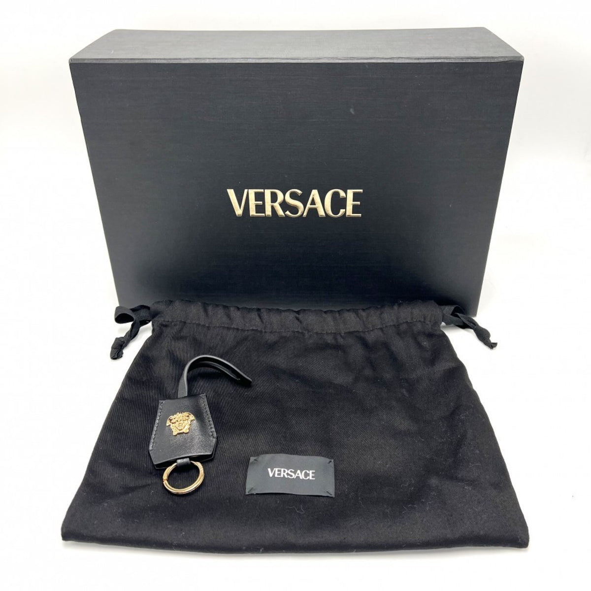 Versace Black Leather Handbag Shoulder Bag (Pre-Owned)