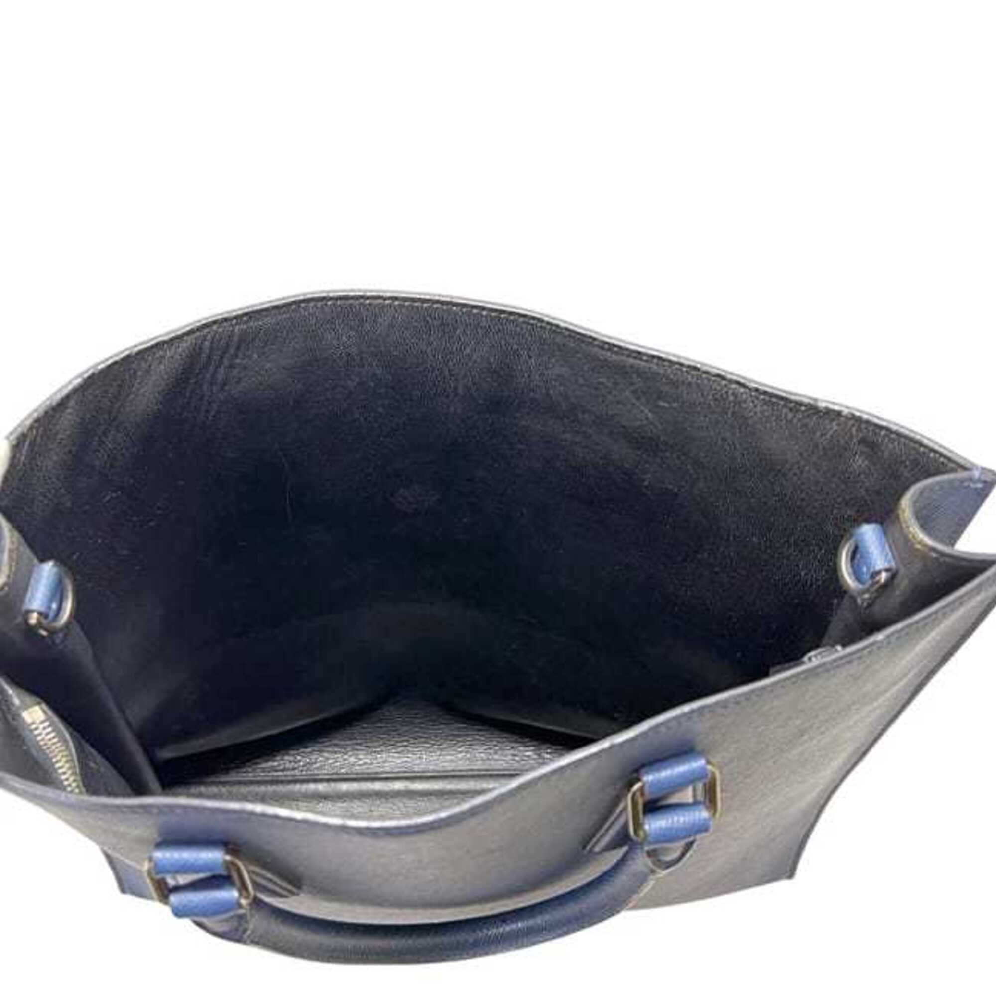 Prada Saffiano Blue Saffiano Leather Tote Bag (Pre-Owned)