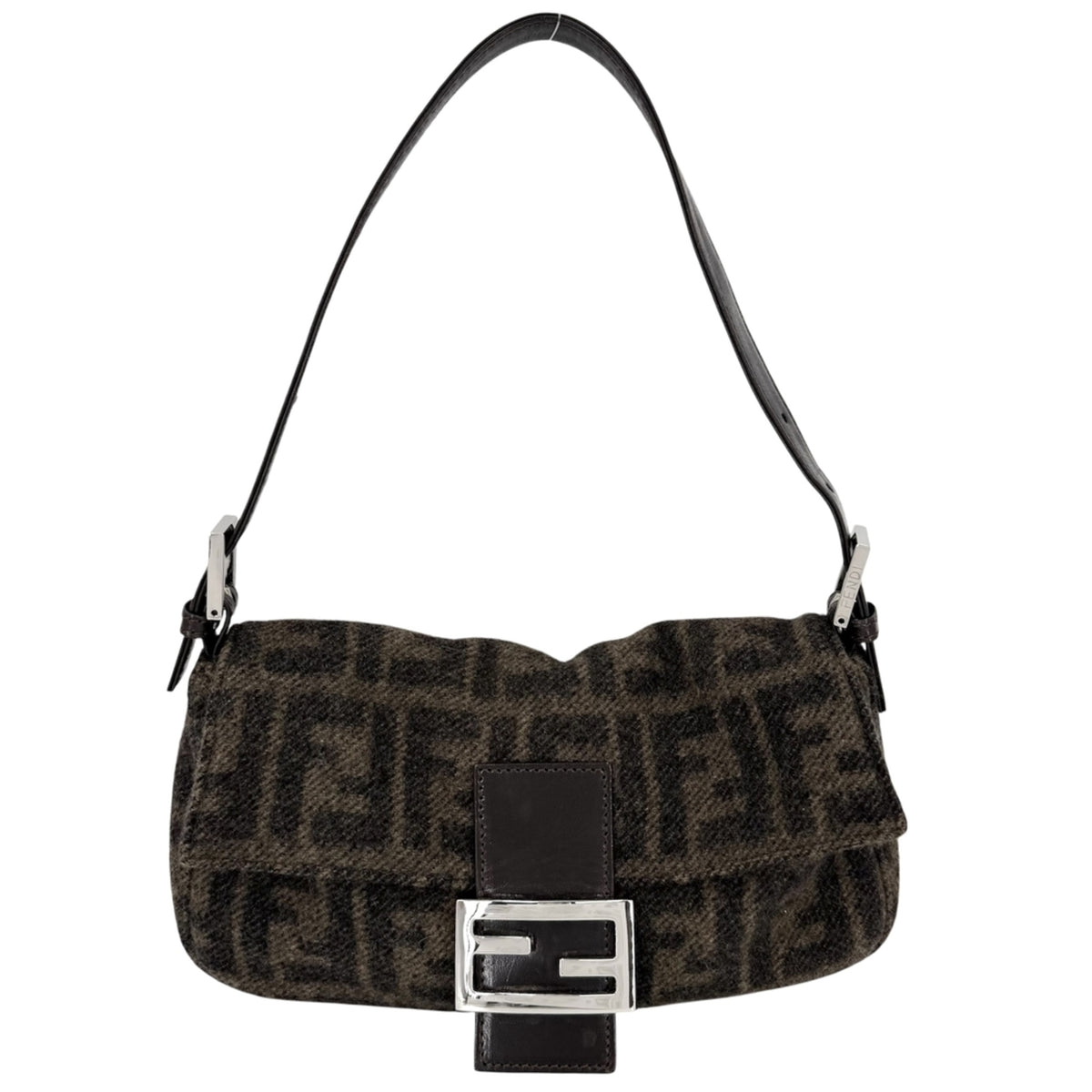 Fendi Brown Wool Handbag (Pre-Owned)