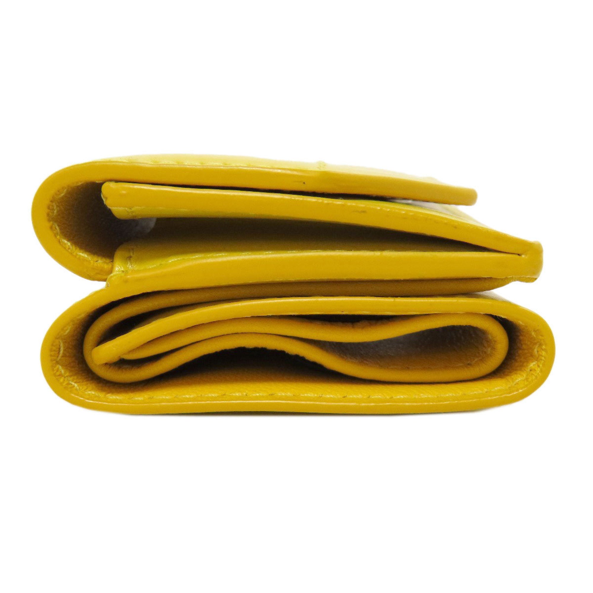 Balenciaga Yellow Leather Wallet (Tri-Fold) (Pre-Owned)