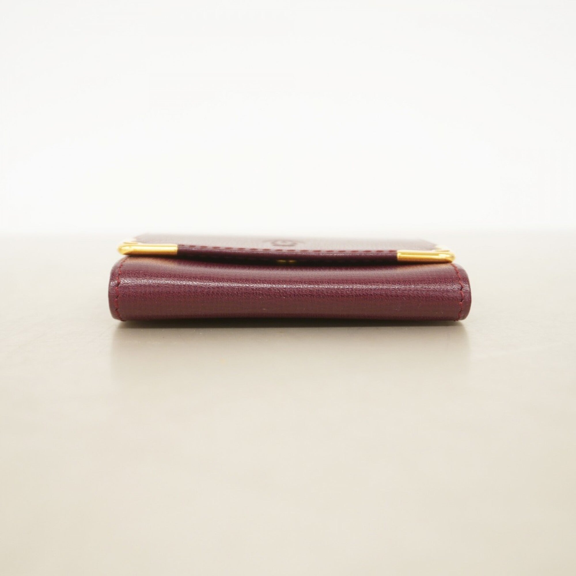 Cartier Bordeaux Leather Coin Purse/Coin Case (Pre-Owned)