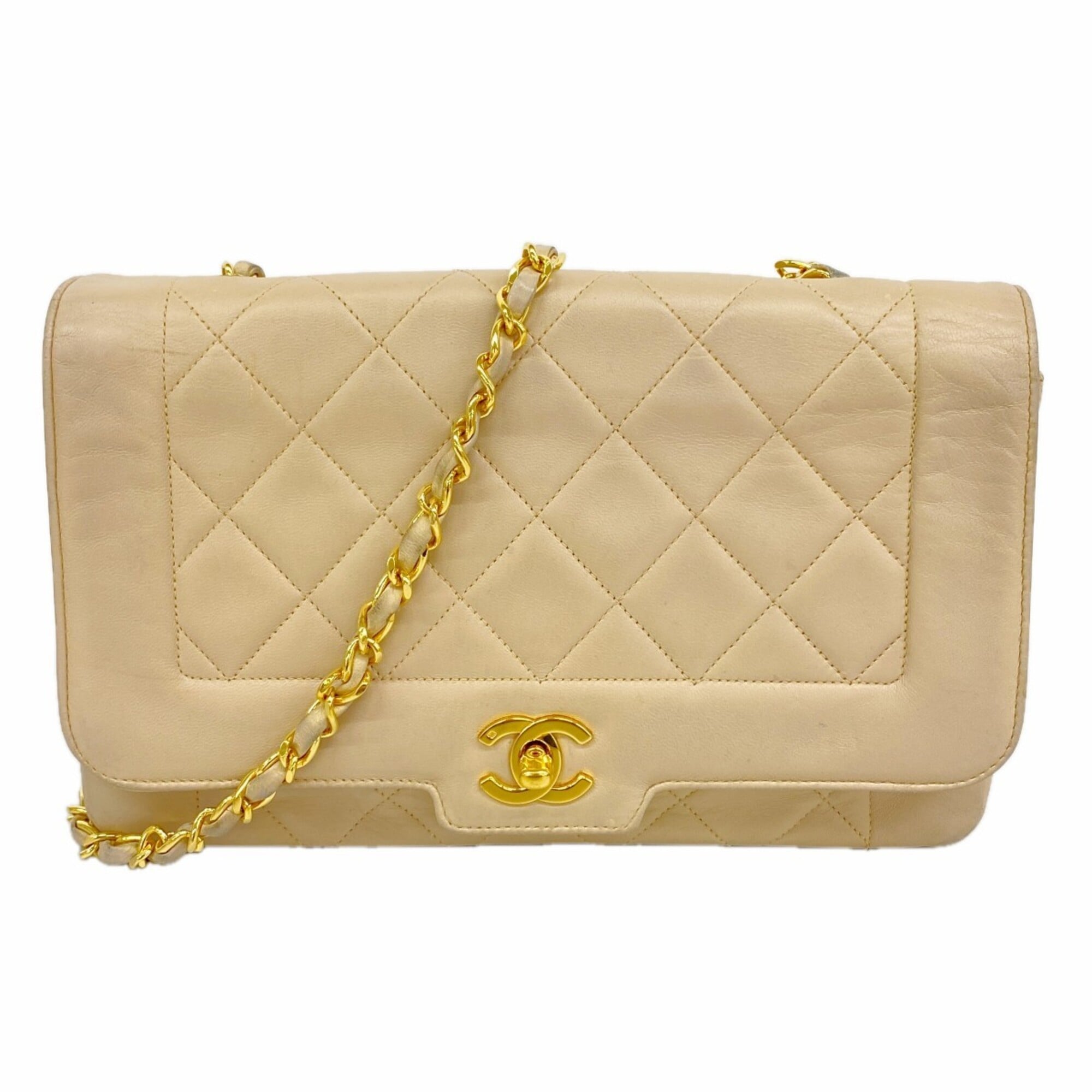 Chanel Beige Leather Shoulder Bag (Pre-Owned)