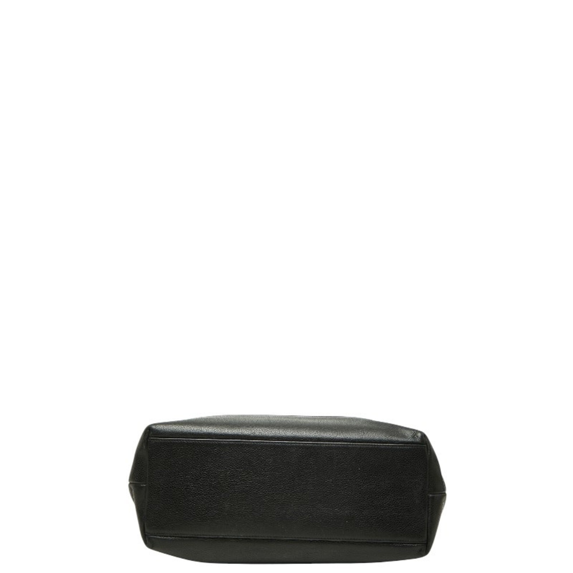 Chanel Black Grained Calfskin Shoulder Bag Tote Bag (Pre-Owned)
