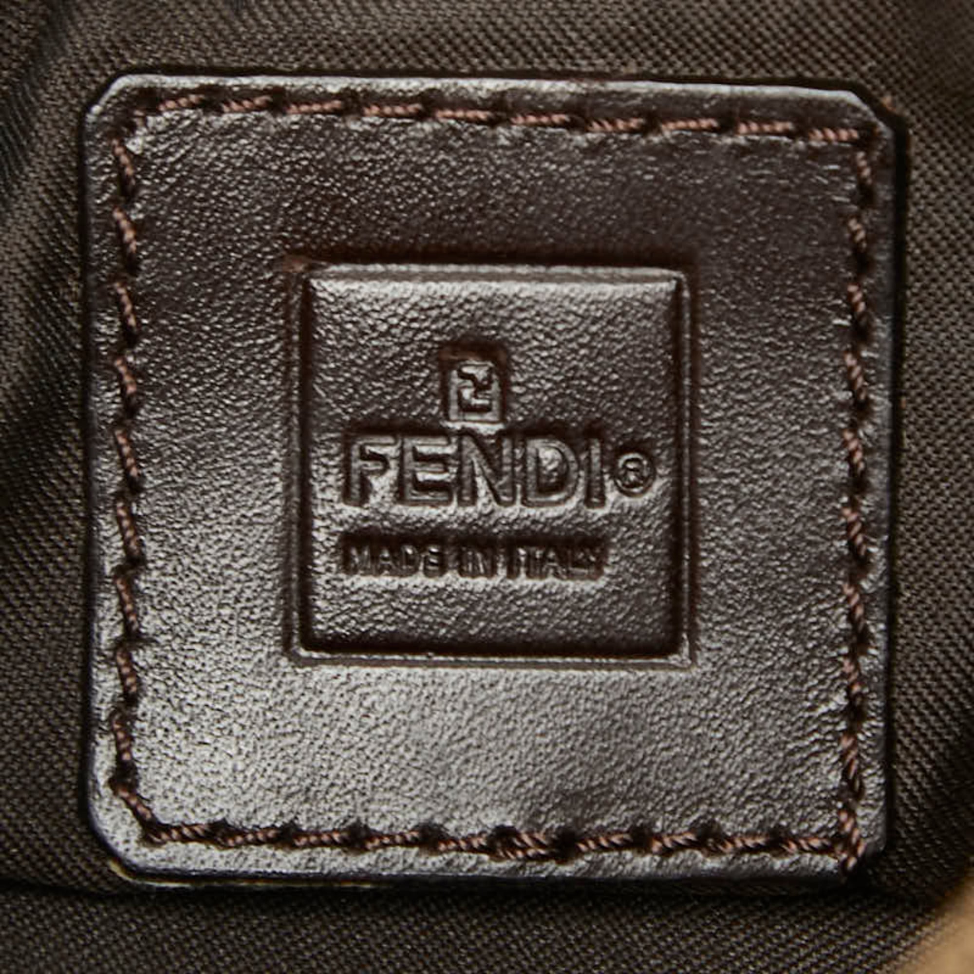 Fendi Brown Canvas Leather Shoulder Bag (Pre-Owned)