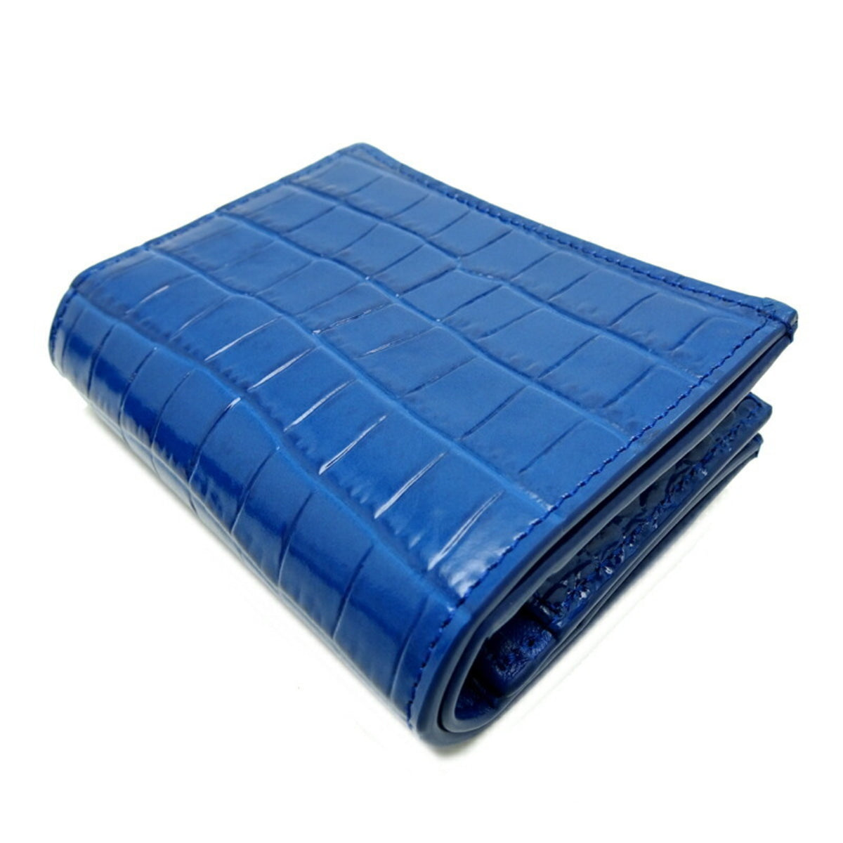 Versace Blue Leather Wallet (Bi-Fold) (Pre-Owned)