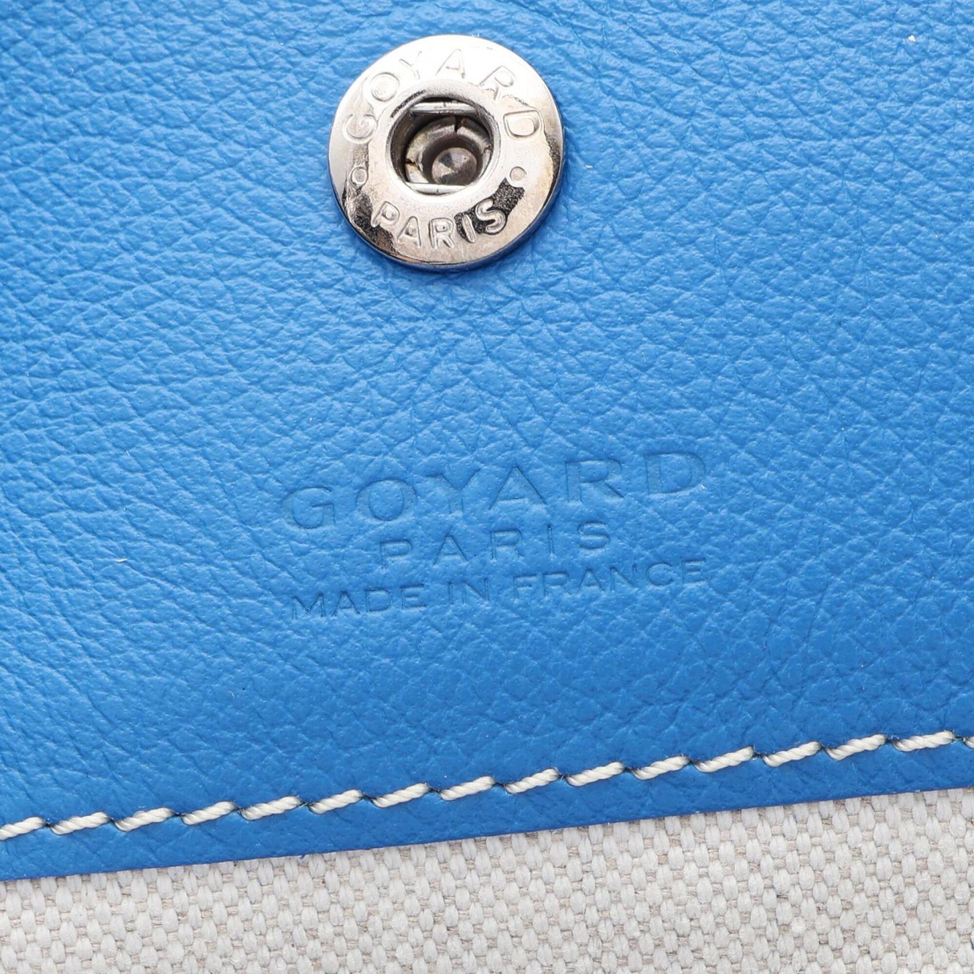 Goyard Blue Multi-Color Coated Canvas Leather Handbag Pouch Tote Bag (Pre-Owned)