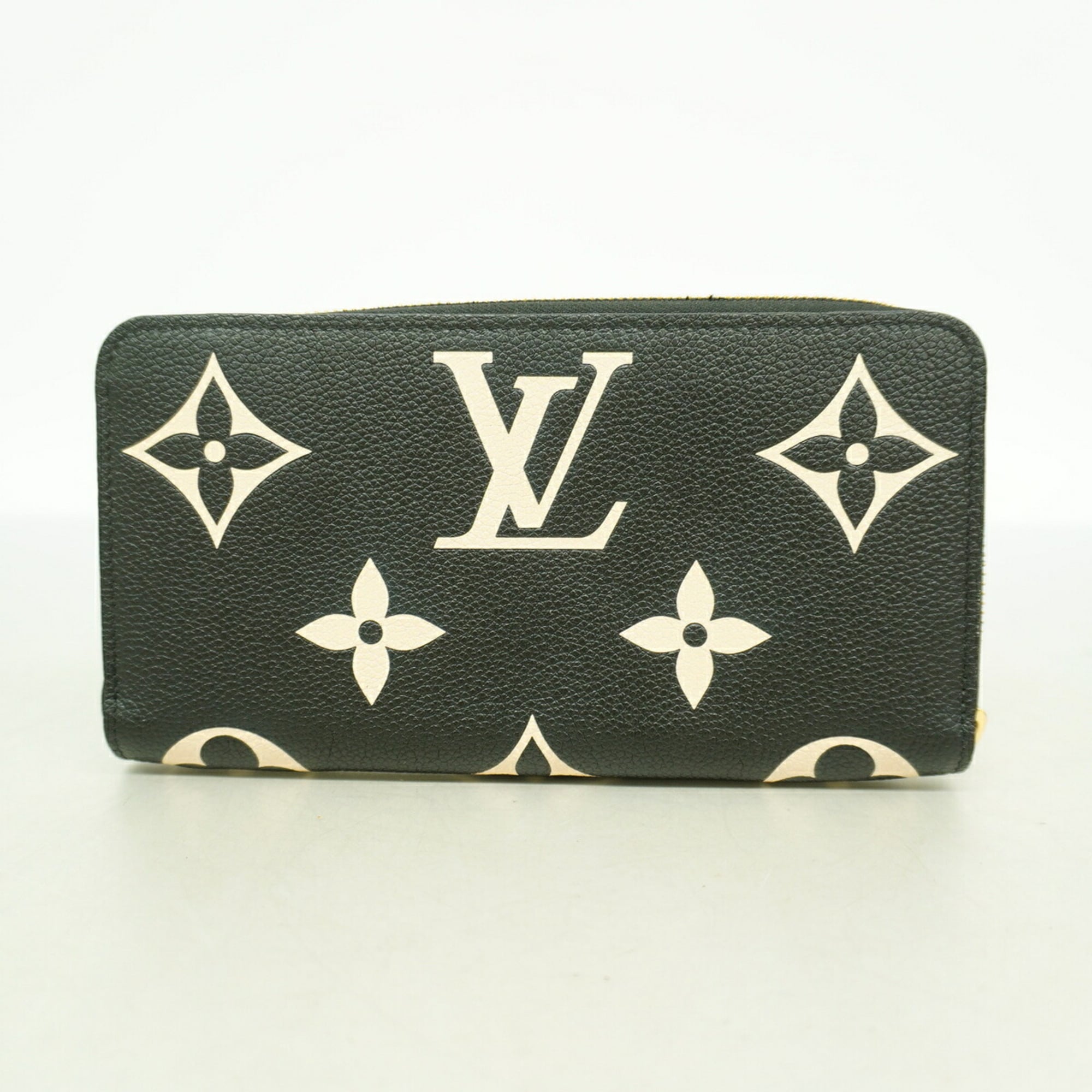 Louis Vuitton Beige Black Long Wallet (Bi-Fold) (Pre-Owned)