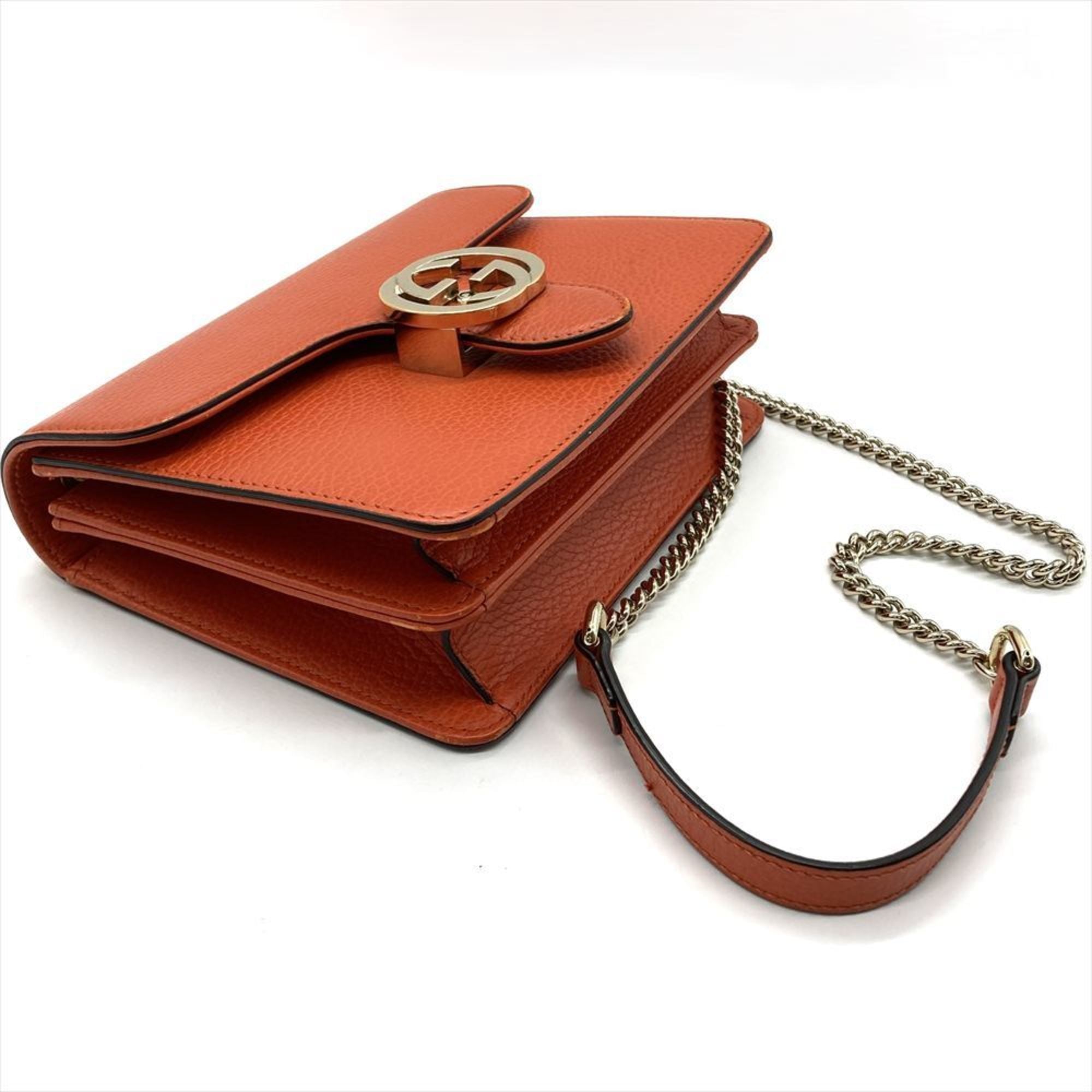 Gucci Orange Leather Shoulder Bag (Pre-Owned)