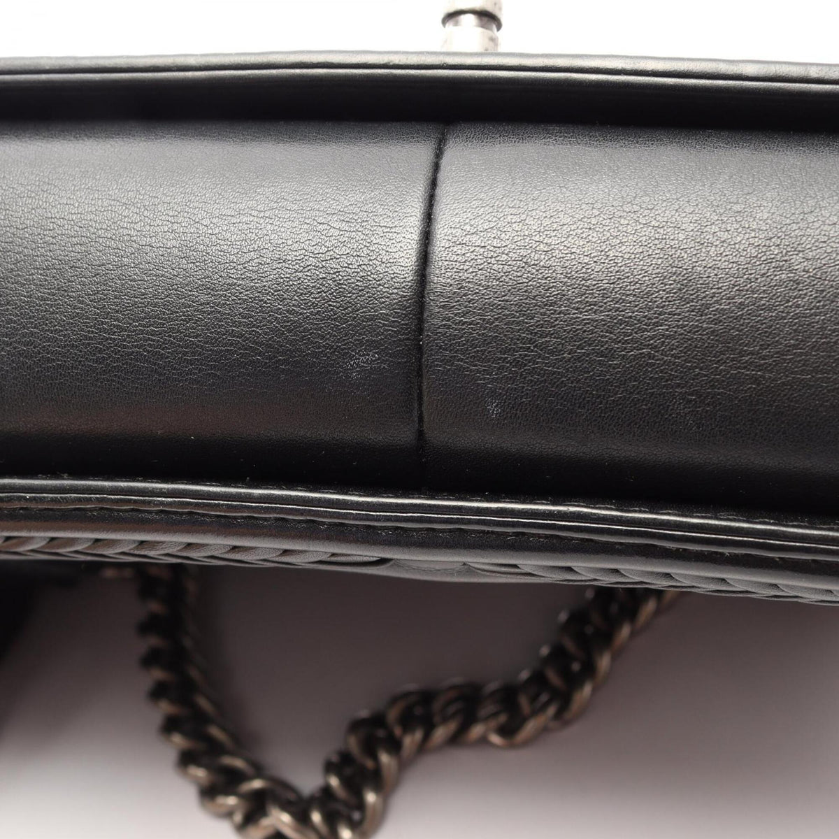 Chanel Black Leather Handbag Shoulder Bag (Pre-Owned)