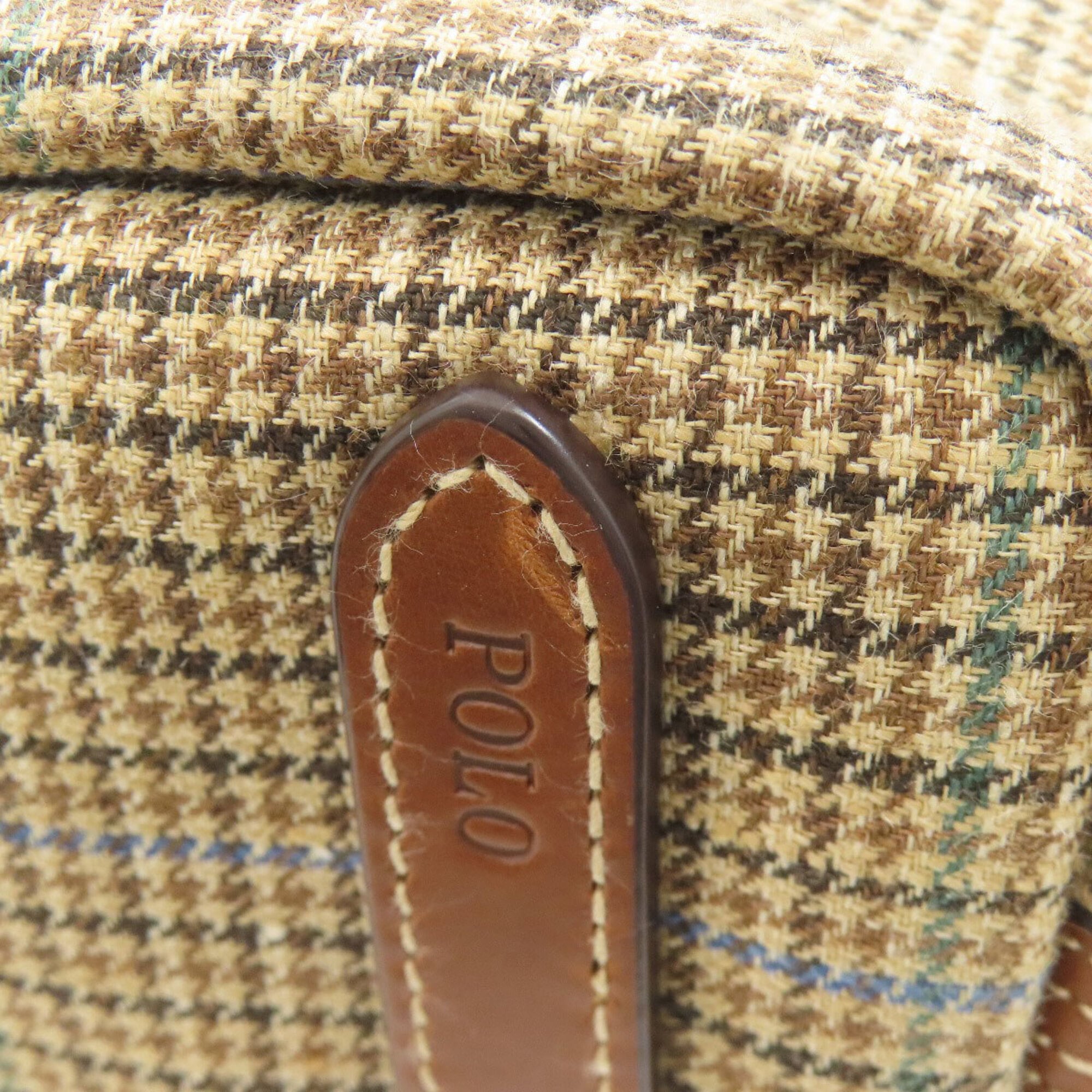 Ralph Lauren Brown Canvas Leather Handbag (Pre-Owned)