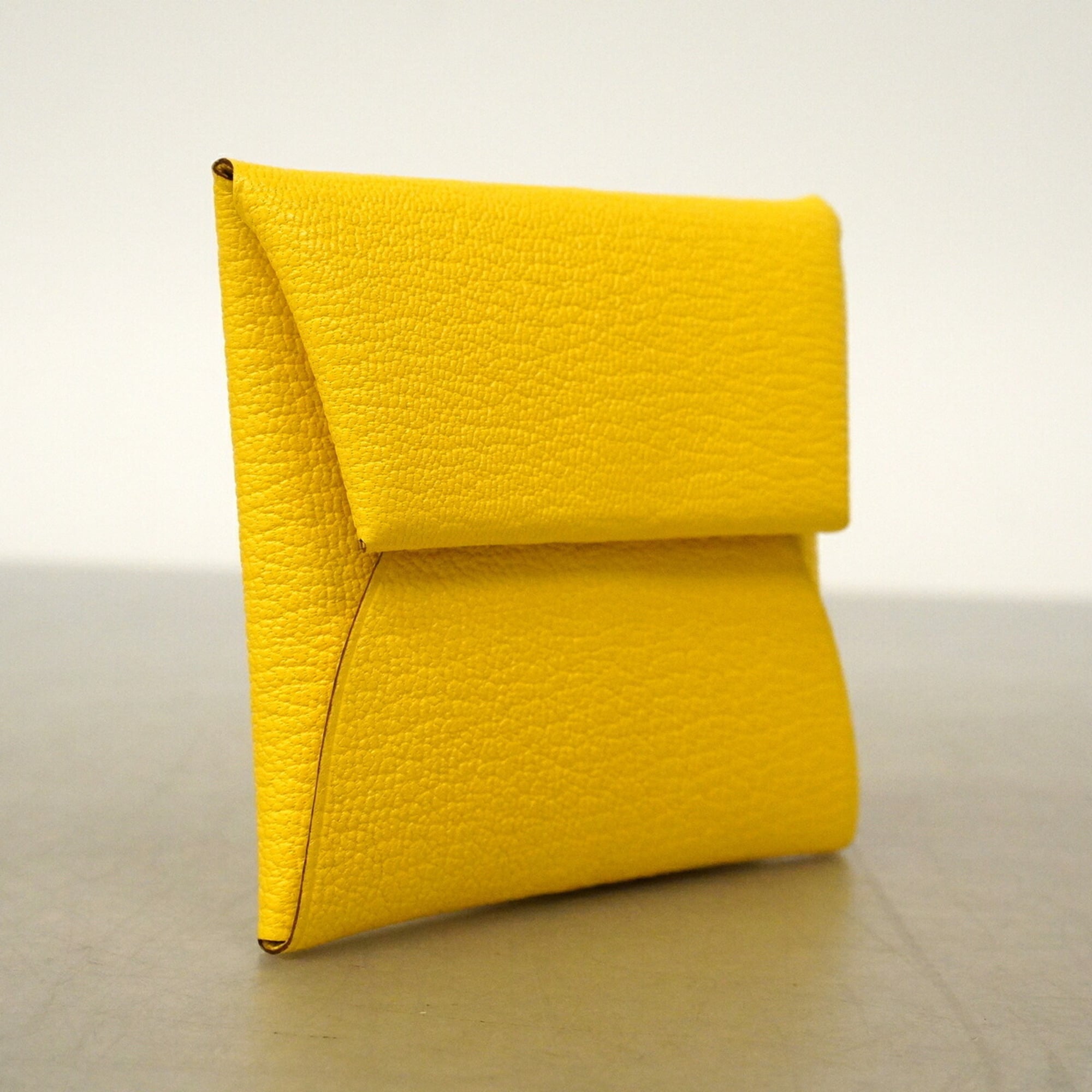 Hermes Yellow Chevre Myzore Leather Coin Purse/Coin Case (Pre-Owned)