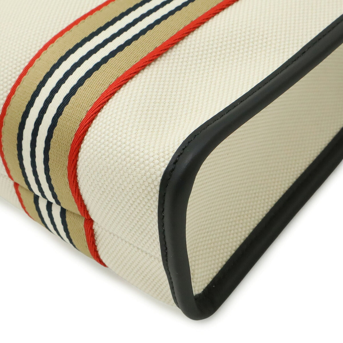 Burberry Beige Multi-Color Canvas Leather Shoulder Bag Tote Bag