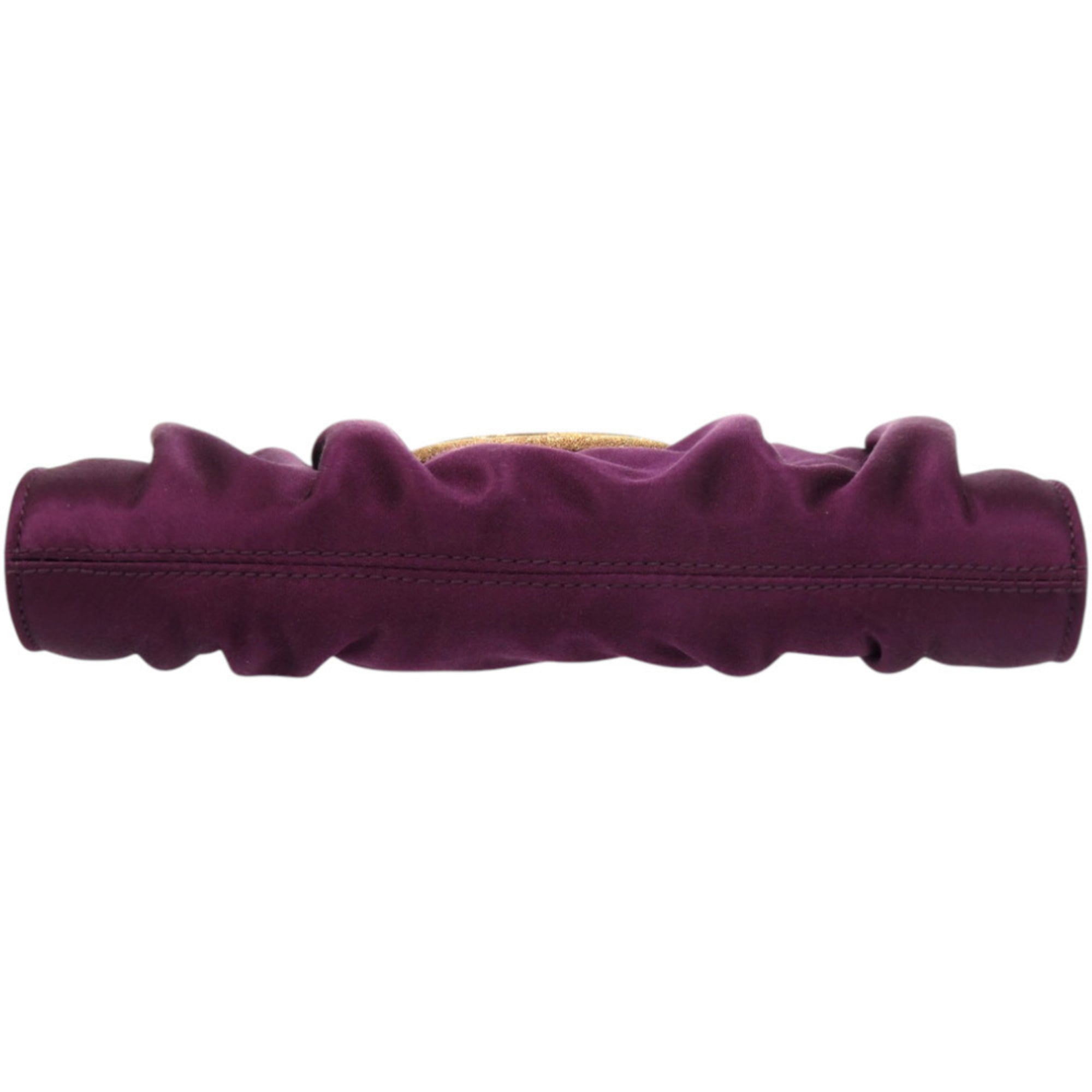 Salvatore Ferragamo Purple Satin Clutch Bag (Pre-Owned)