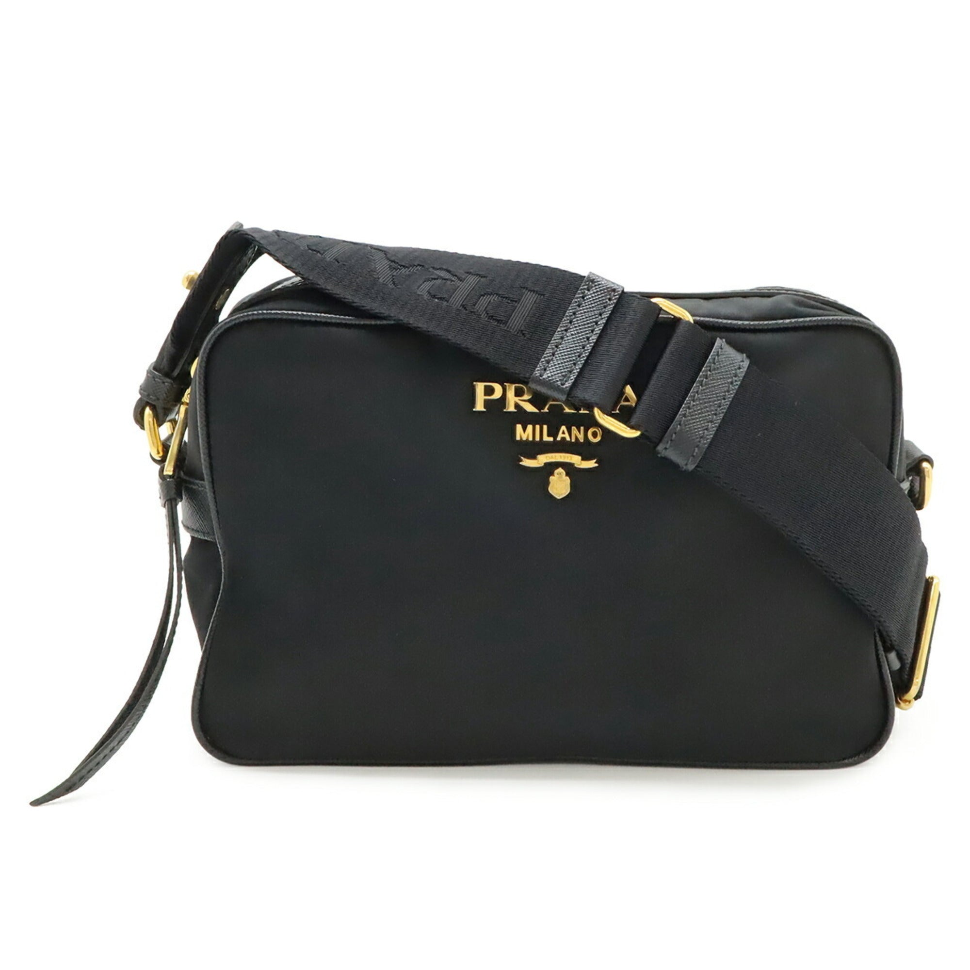 Prada Black Nero Nylon Clutch Bag Handbag Pochette Pouch Shoulder Bag (Pre-Owned)