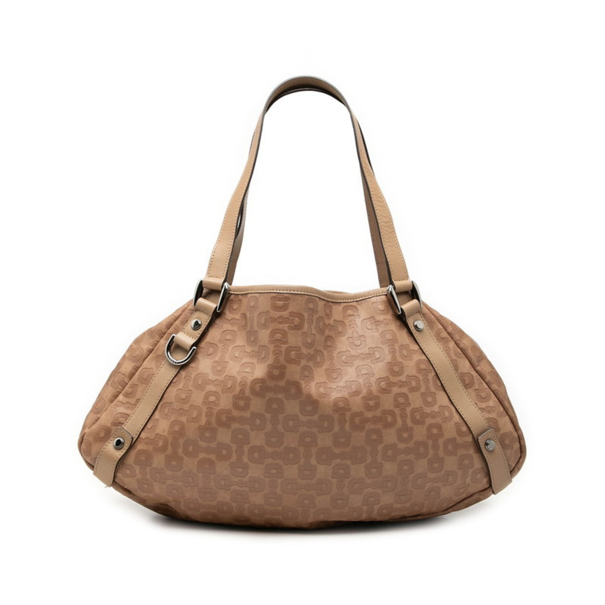 Gucci Horsebit Beige Leather Handbag Tote Bag (Pre-Owned)