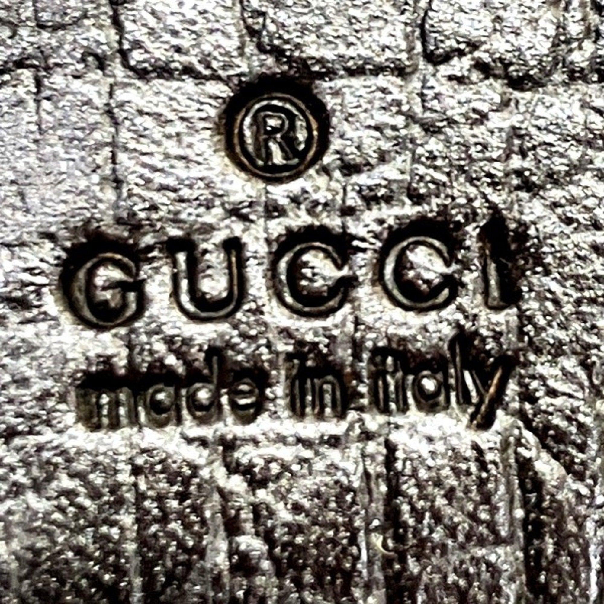 Gucci Brown Leather Canvas Wallet (Tri-Fold) (Pre-Owned)