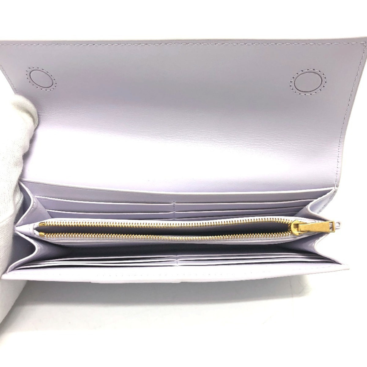 Bottega Veneta Purple Leather Long Wallet (Bi-Fold) (Pre-Owned)