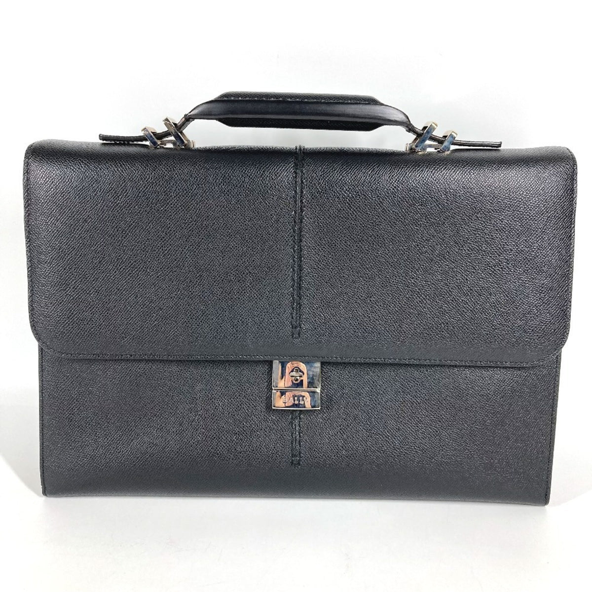 Bally Black Leather Briefcase Handbag (Pre-Owned)