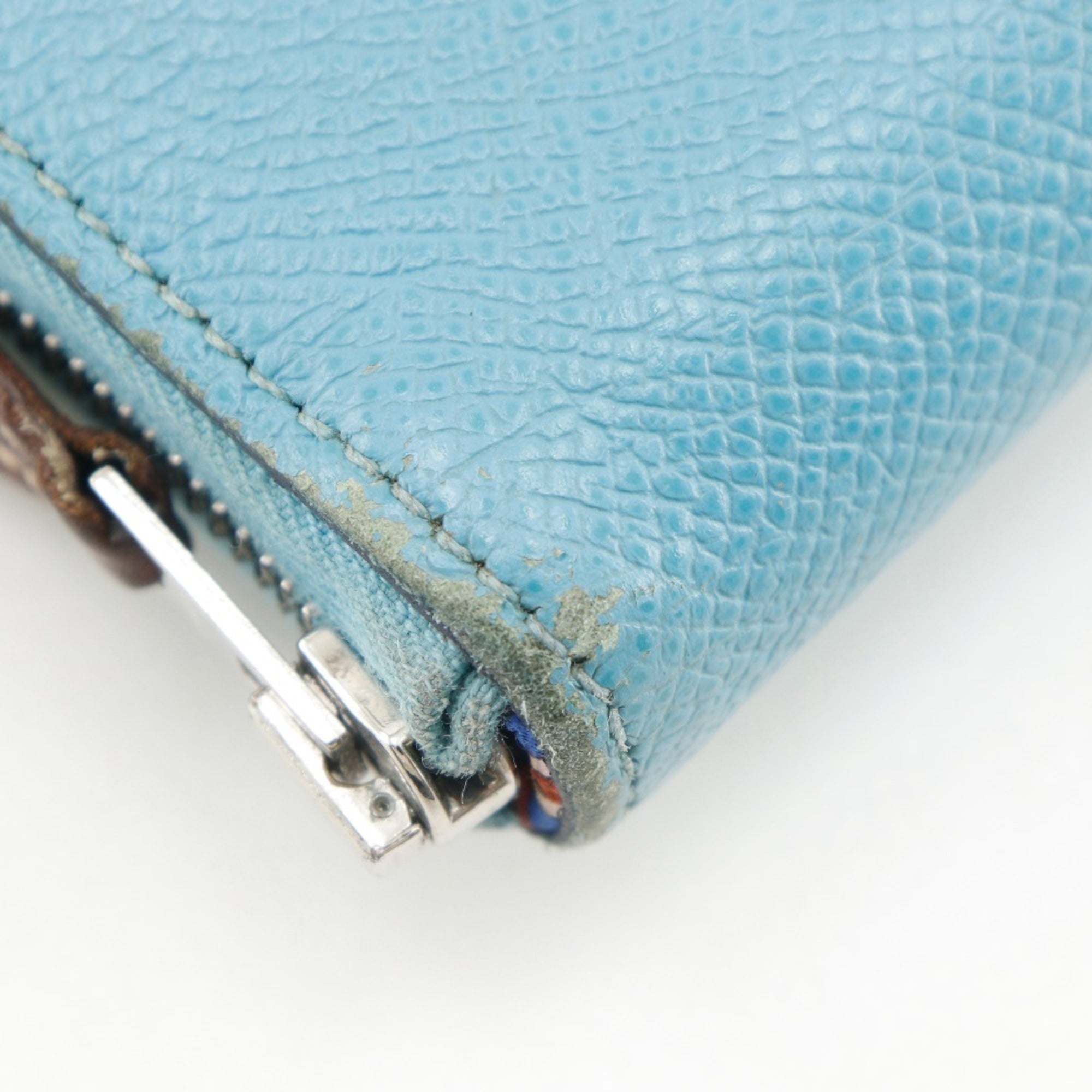Hermes Light Blue Epsom Leather Long Wallet (Bi-Fold) (Pre-Owned)