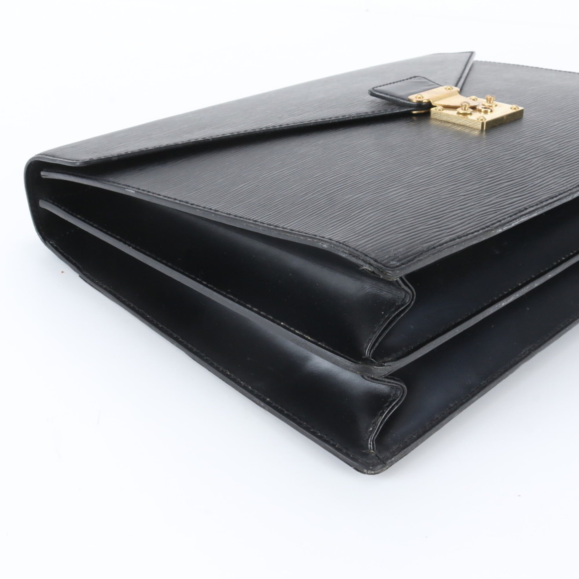 Louis Vuitton Noir Leather Tote Bag (Pre-Owned)