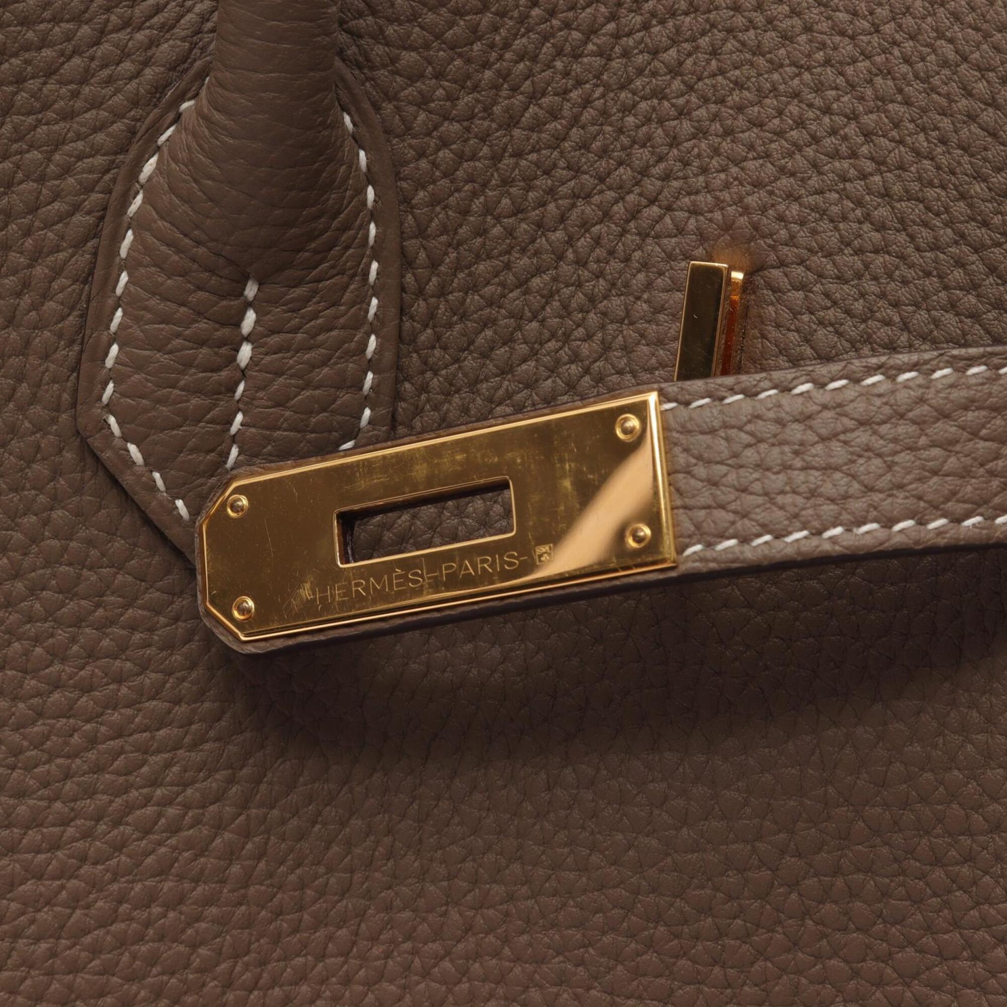 Hermes Gray Togo Leather Handbag (Pre-Owned)