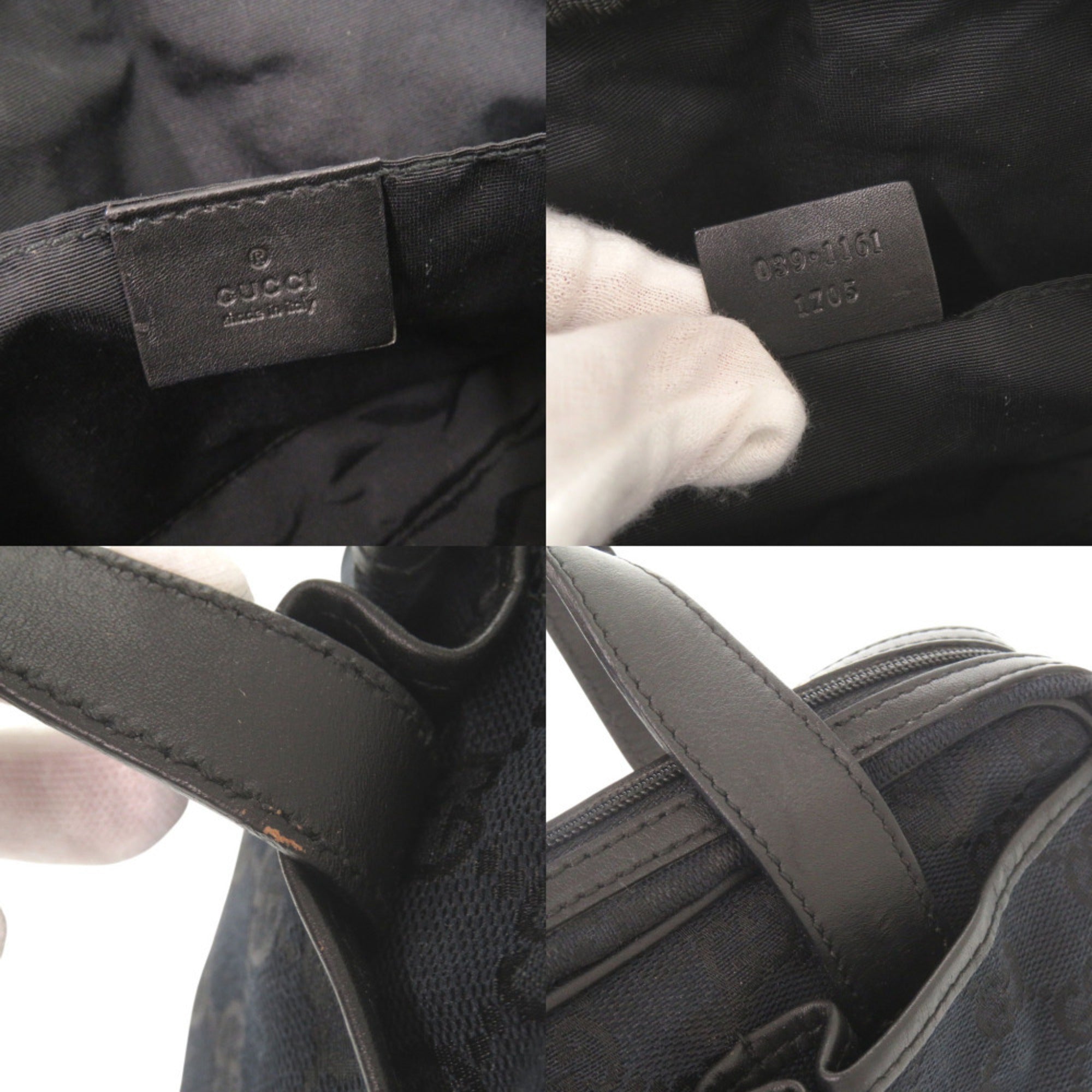 Gucci Black Gg Canvas Handbag (Pre-Owned)