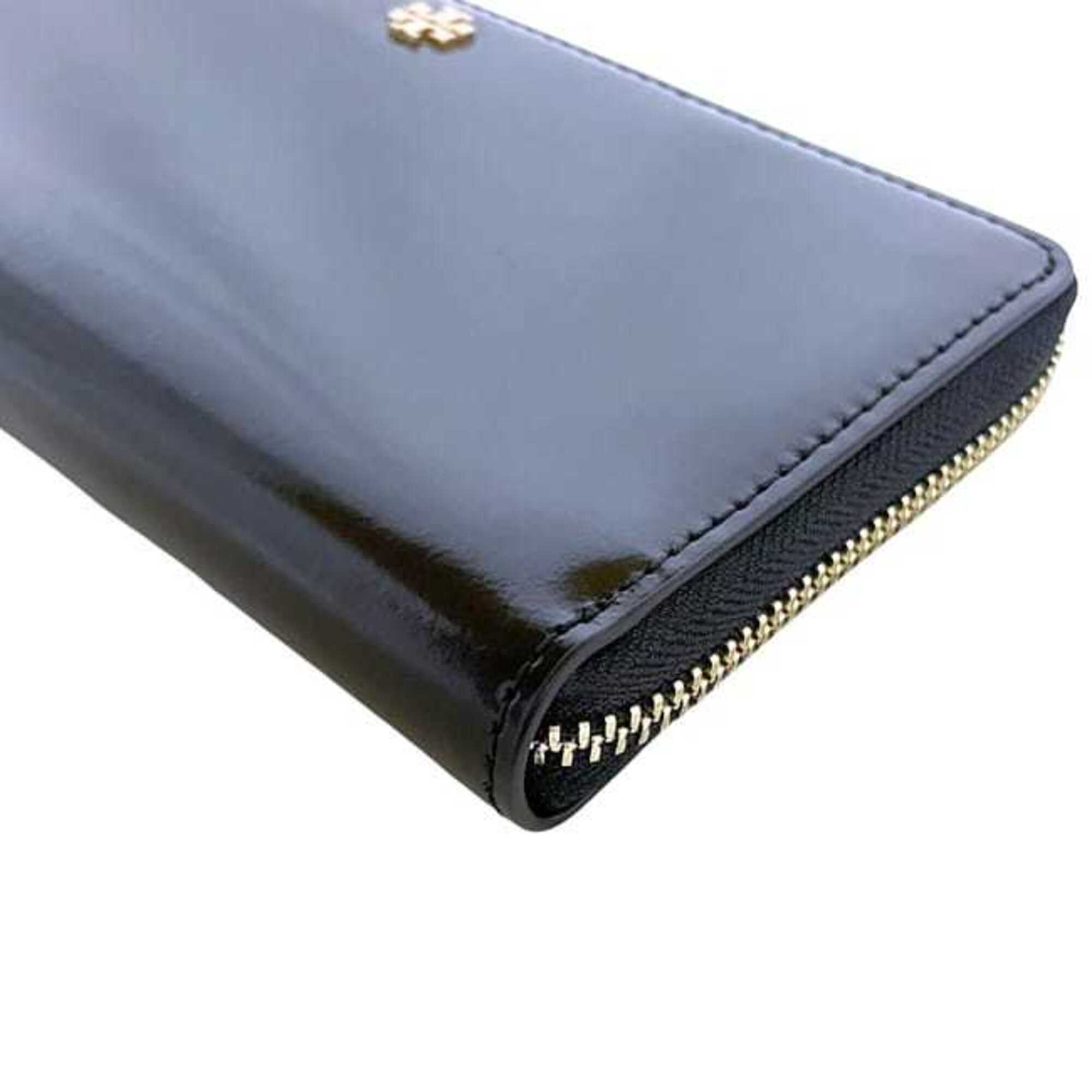Tory Burch Black Patent Leather Long Wallet (Bi-Fold) (Pre-Owned)