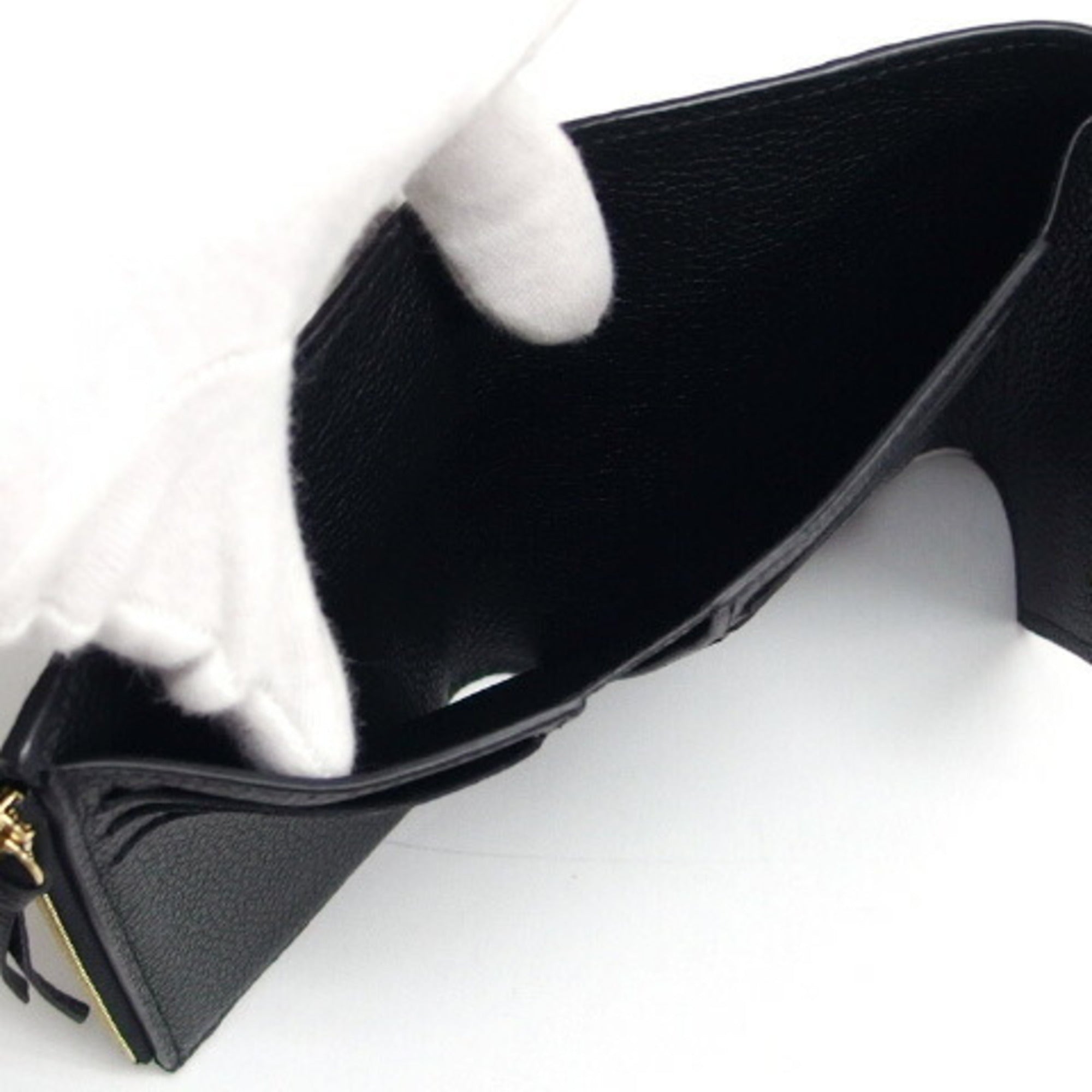 Louis Vuitton Black Noir Monogram Empreinte Leather Wallet (Tri-Fold) (Pre-Owned)