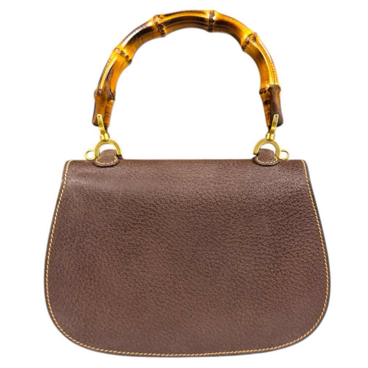 Gucci Bamboo Brown Bamboo Leather Shoulder Bag (Pre-Owned)