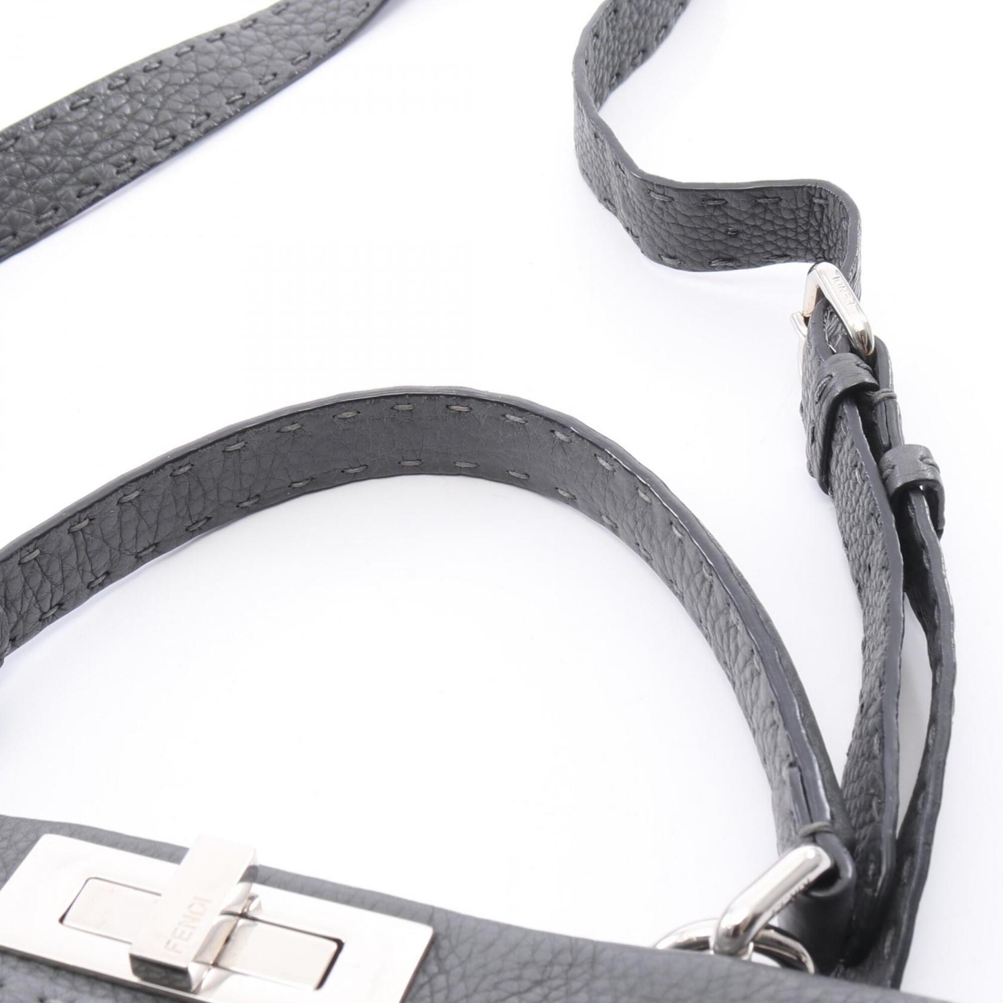 Fendi Gray Leather Handbag (Pre-Owned)